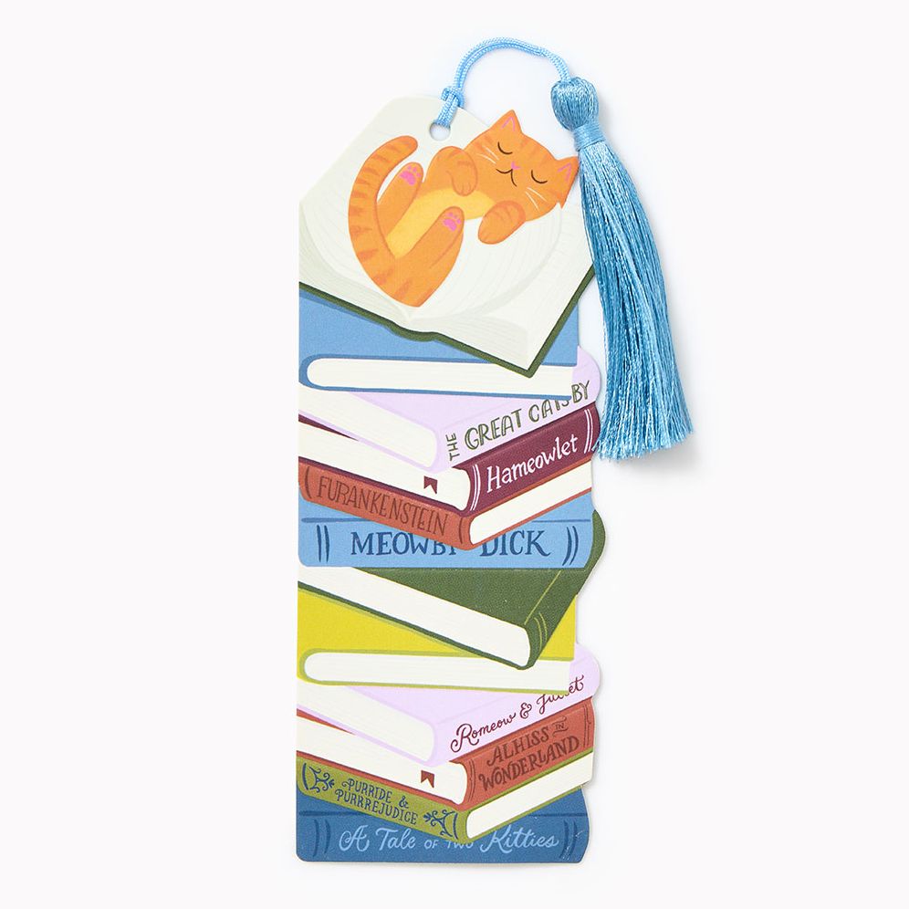 Cat Book Stack Bookmark