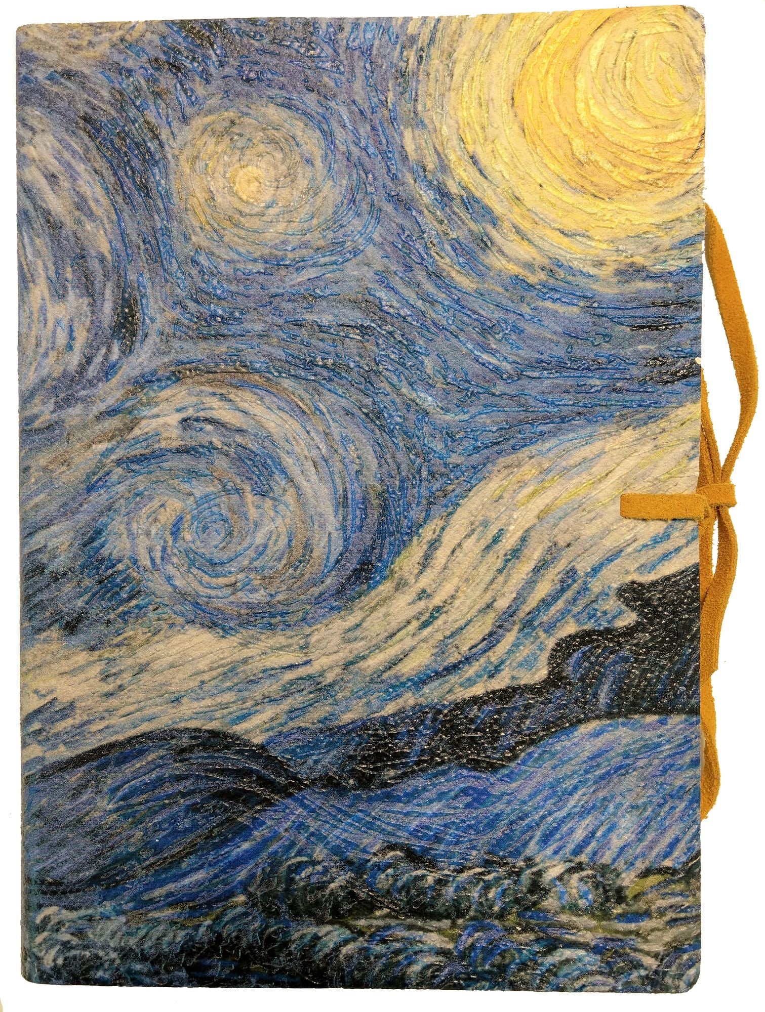 Van Gogh Starry Night Printed Leather Journal (6"x8")