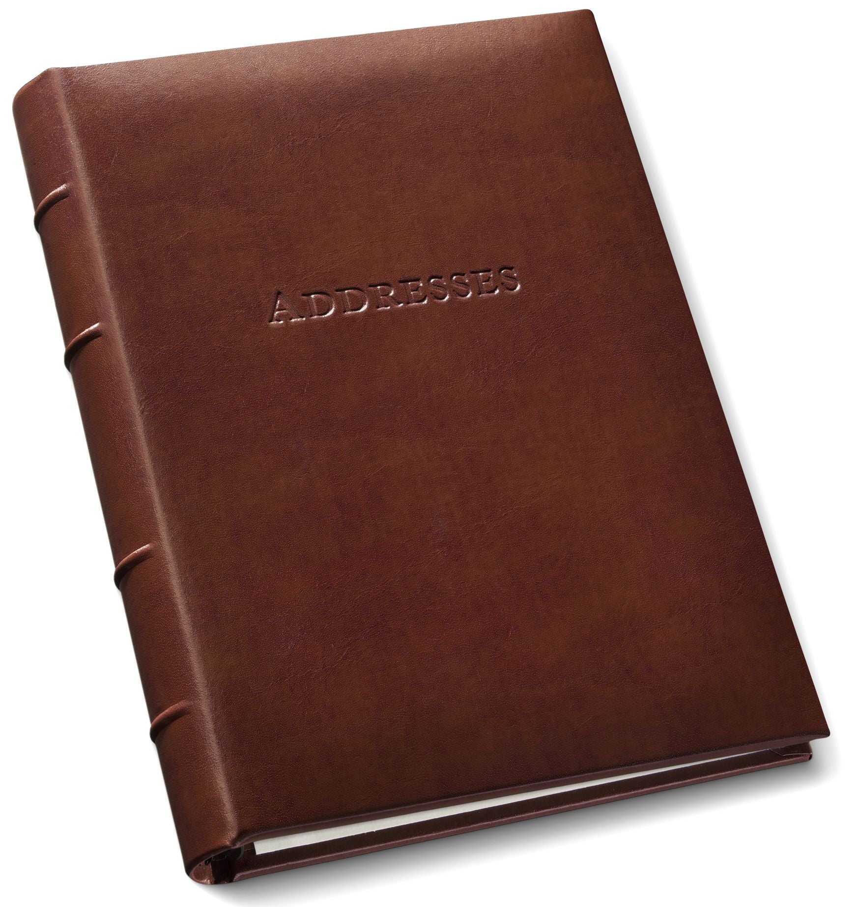 British Tan Bonded Leather Address Book 9" x 7"