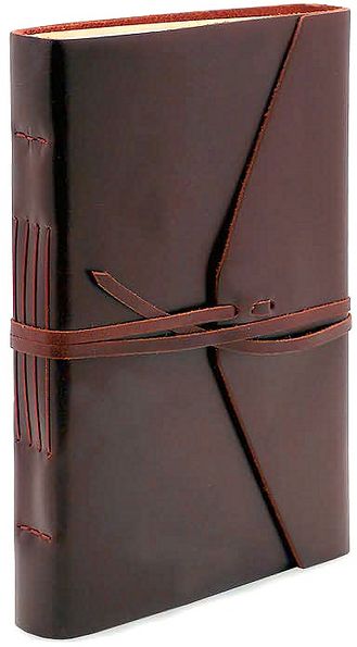 Bombay Brown Leather Journal with Tie 6" x 8.5"
