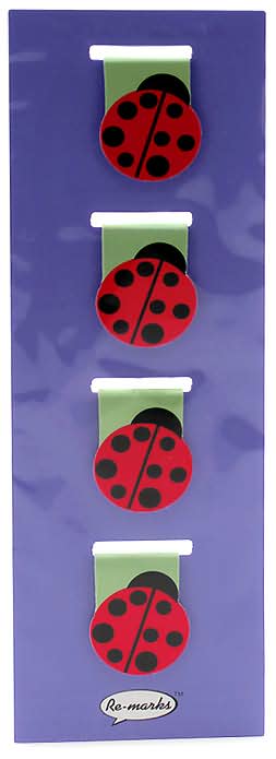 Magnetic Page Clips Ladybug Bookmarks Set of 4