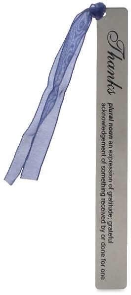 Thanks Definition Blue Metal Bookmark