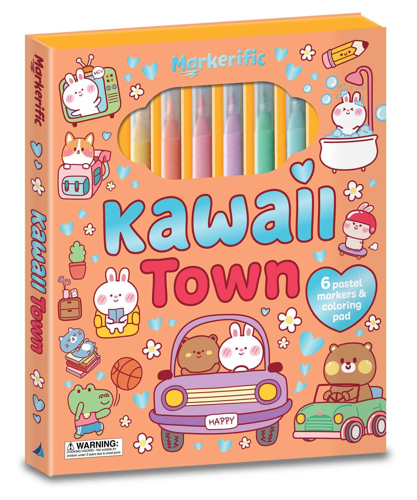 Markerific: Kawaii Town: Activity Folder with 6 Markers