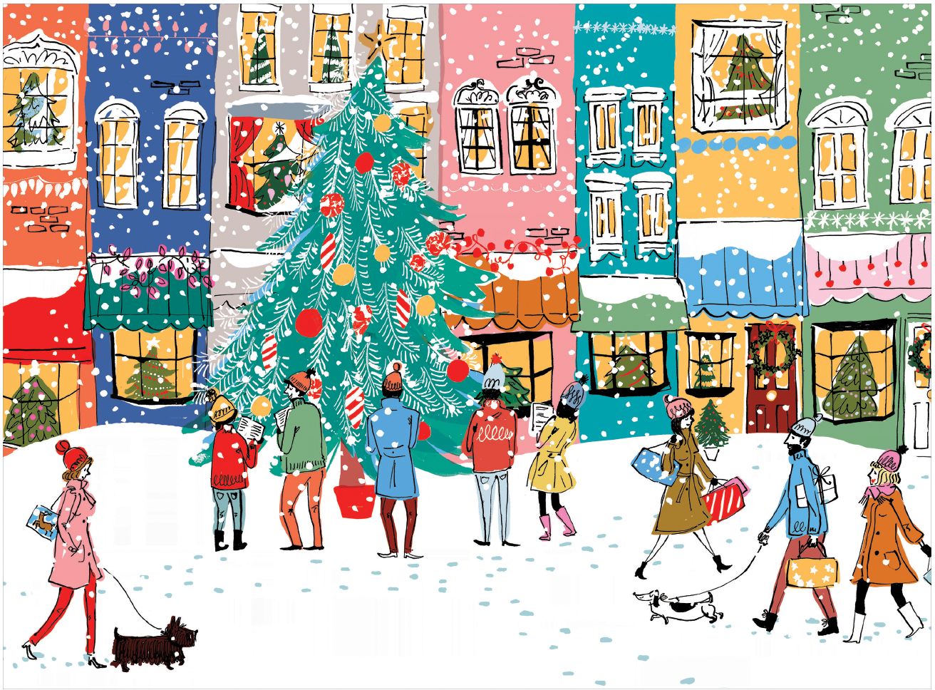Christmas Carolers Square Boxed 1000 Piece Puzzle