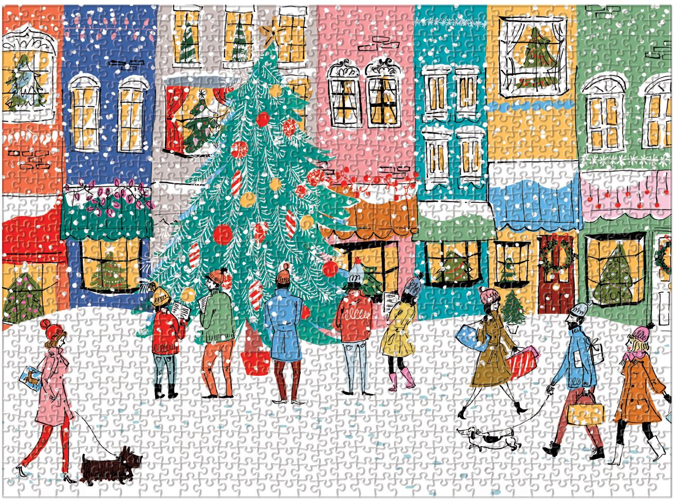 Christmas Carolers Square Boxed 1000 Piece Puzzle