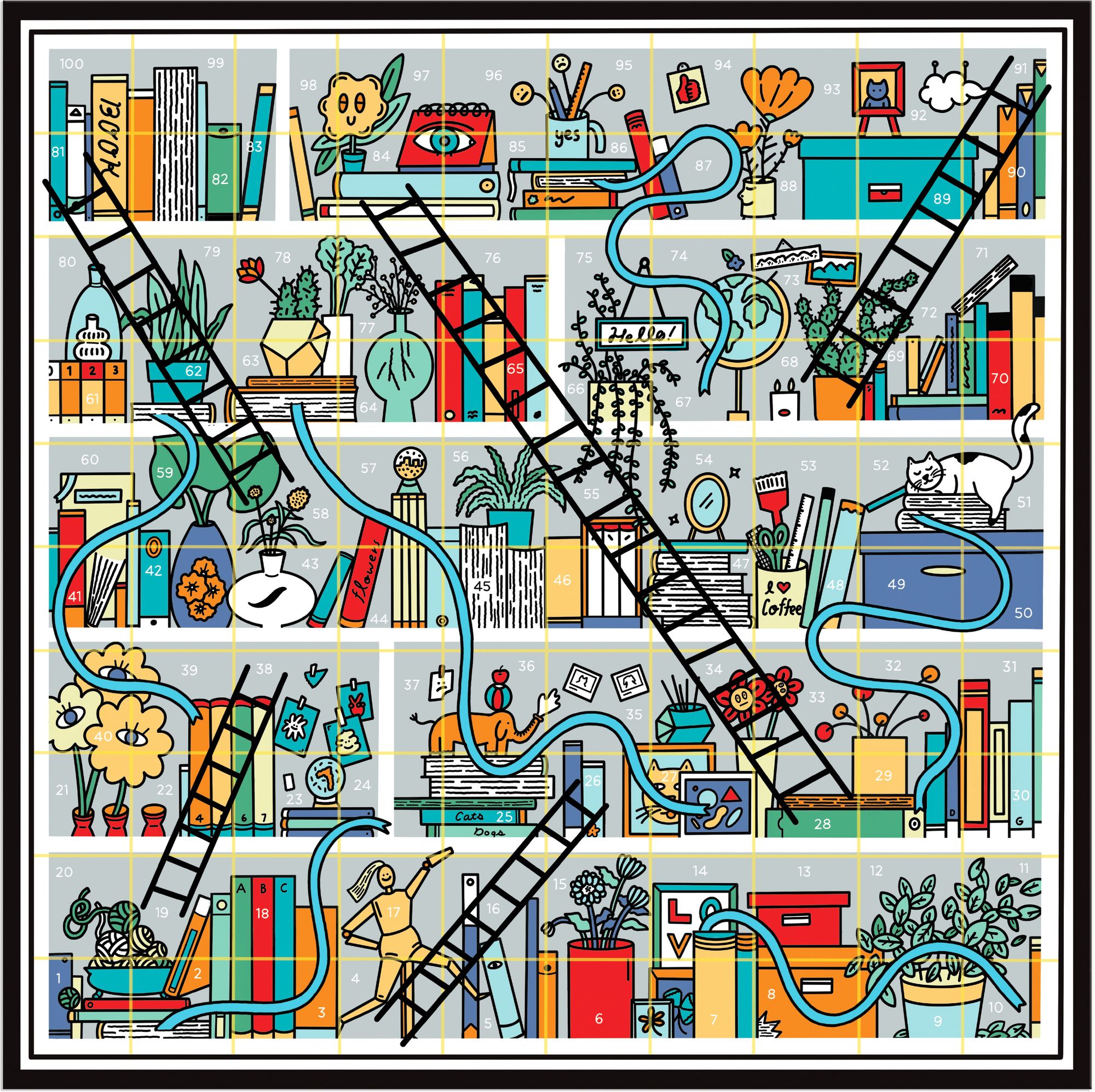 Books and Ladders Classic Board Game