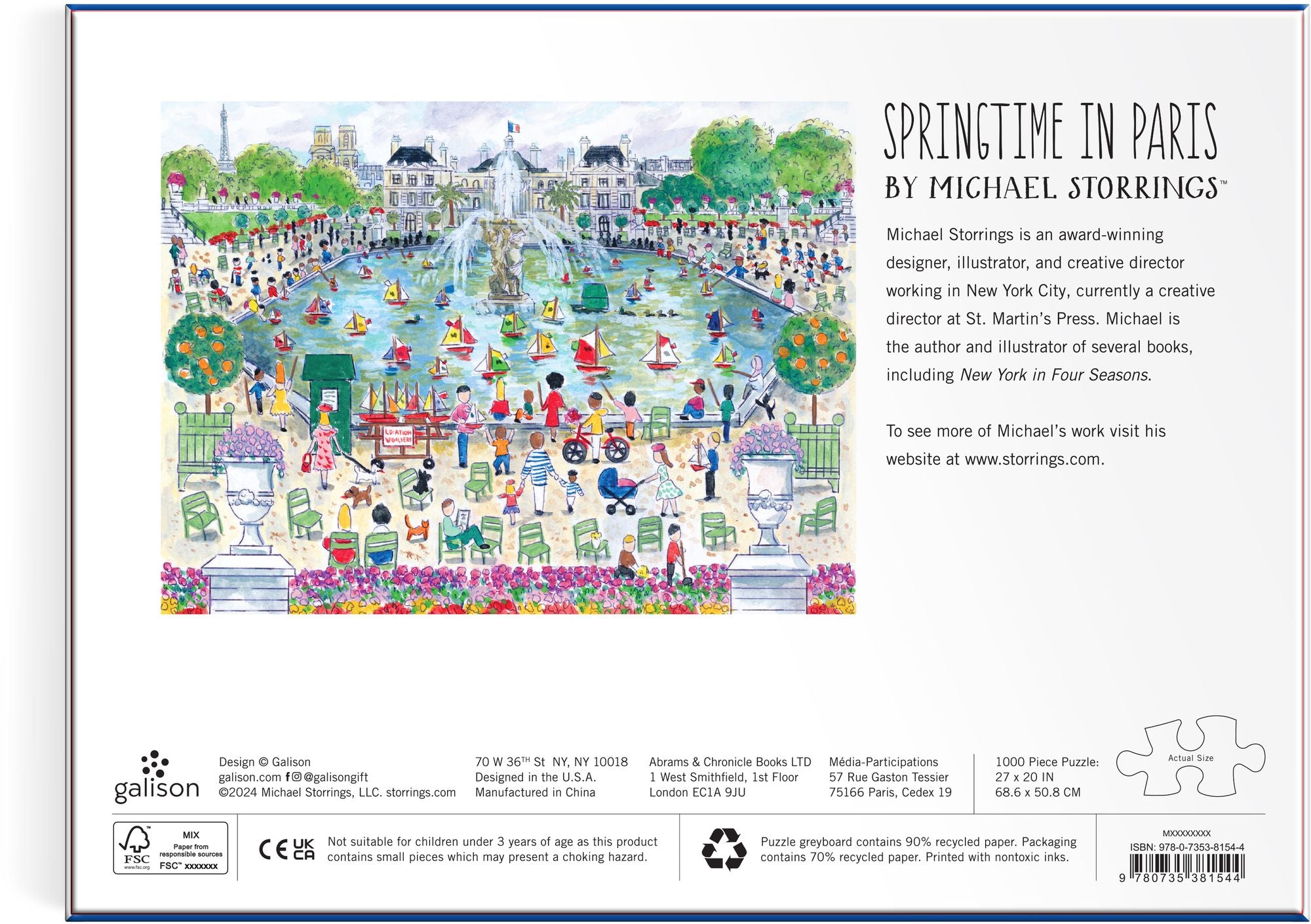 Michael Storrings Springtime in Paris 1000 Piece Puzzle