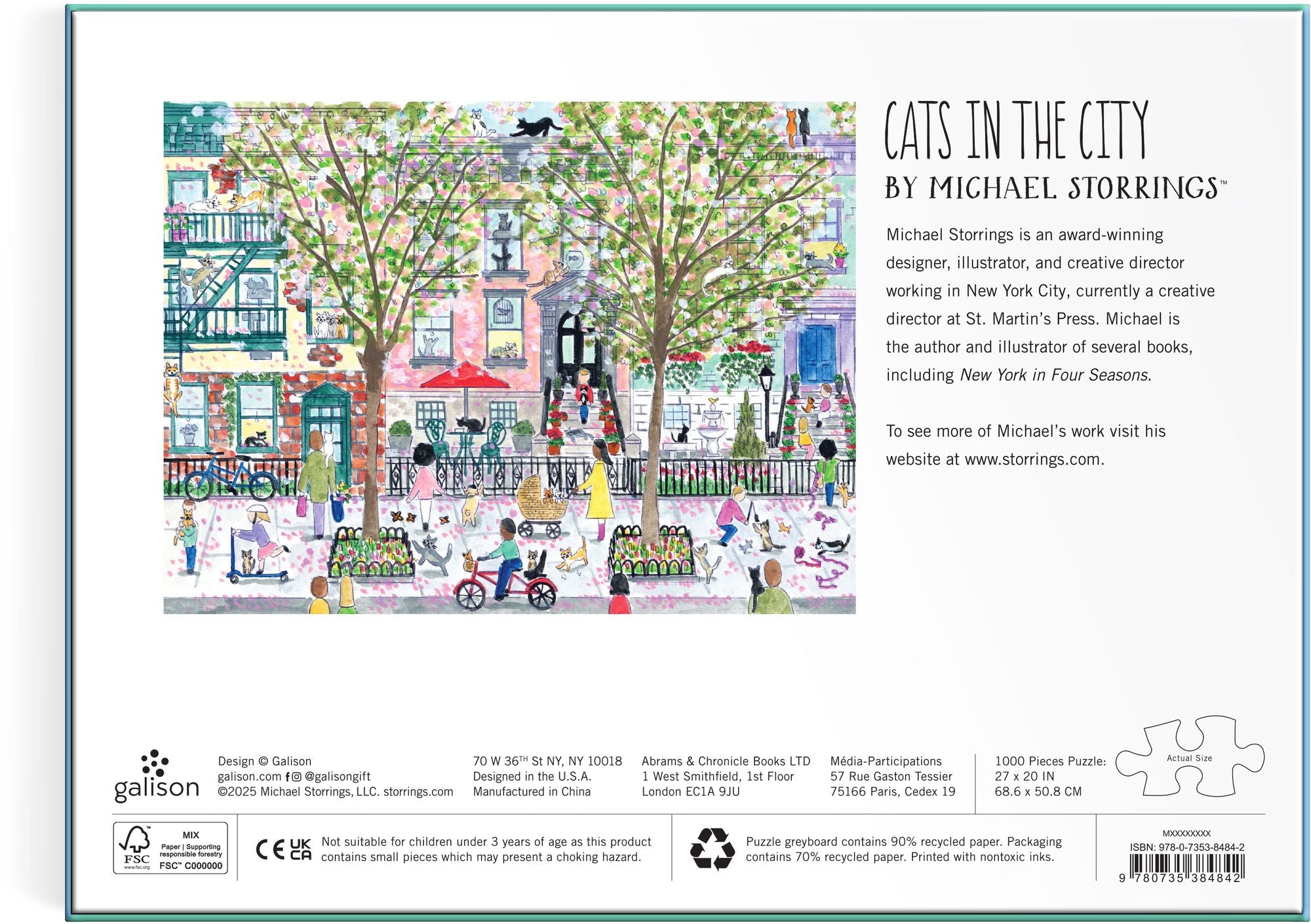 Michael Storrings Cats In The City 1000 Piece Puzzle