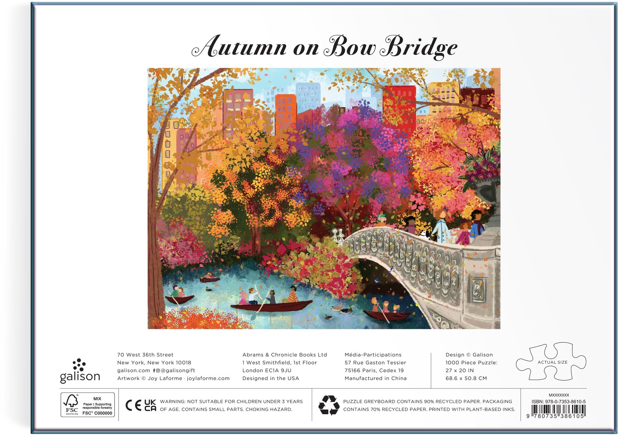 Autumn On Bow Bridge 1000 Piece Puzzle