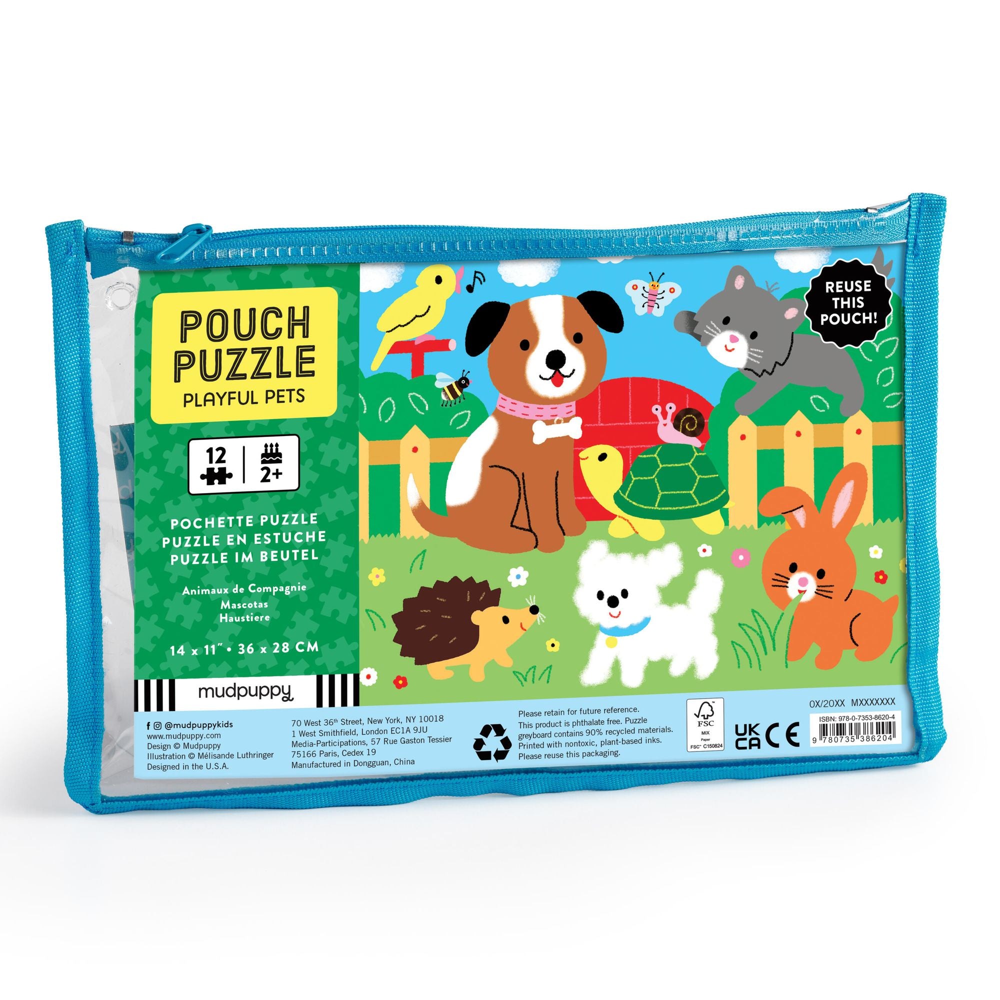 Playful Pets 12 Piece Pouch Puzzle