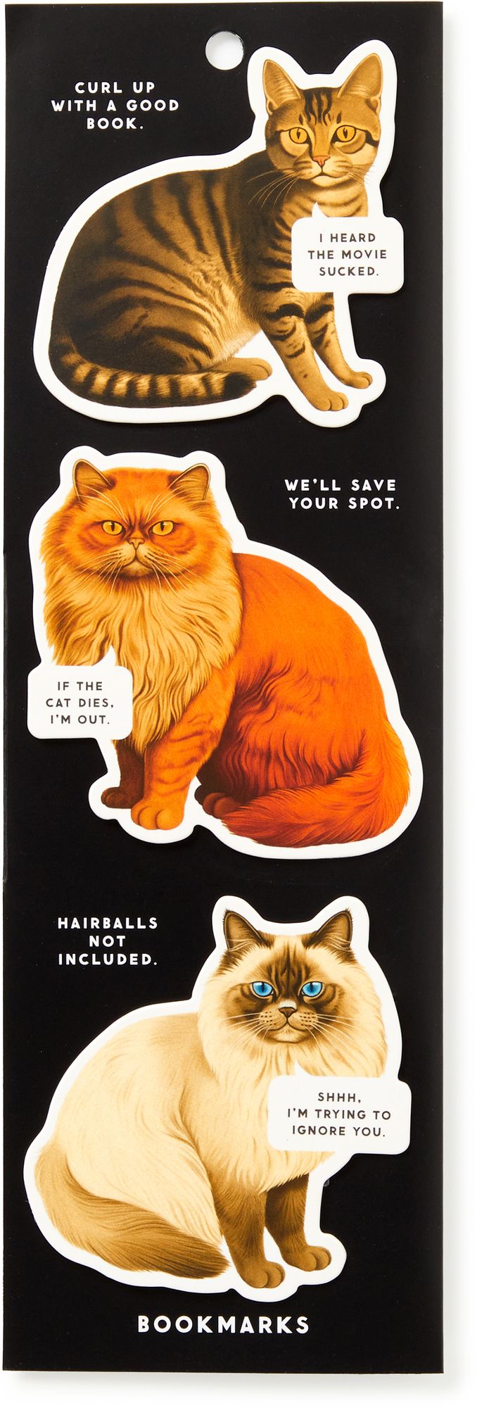Moody Cats Magnetic Bookmark Set