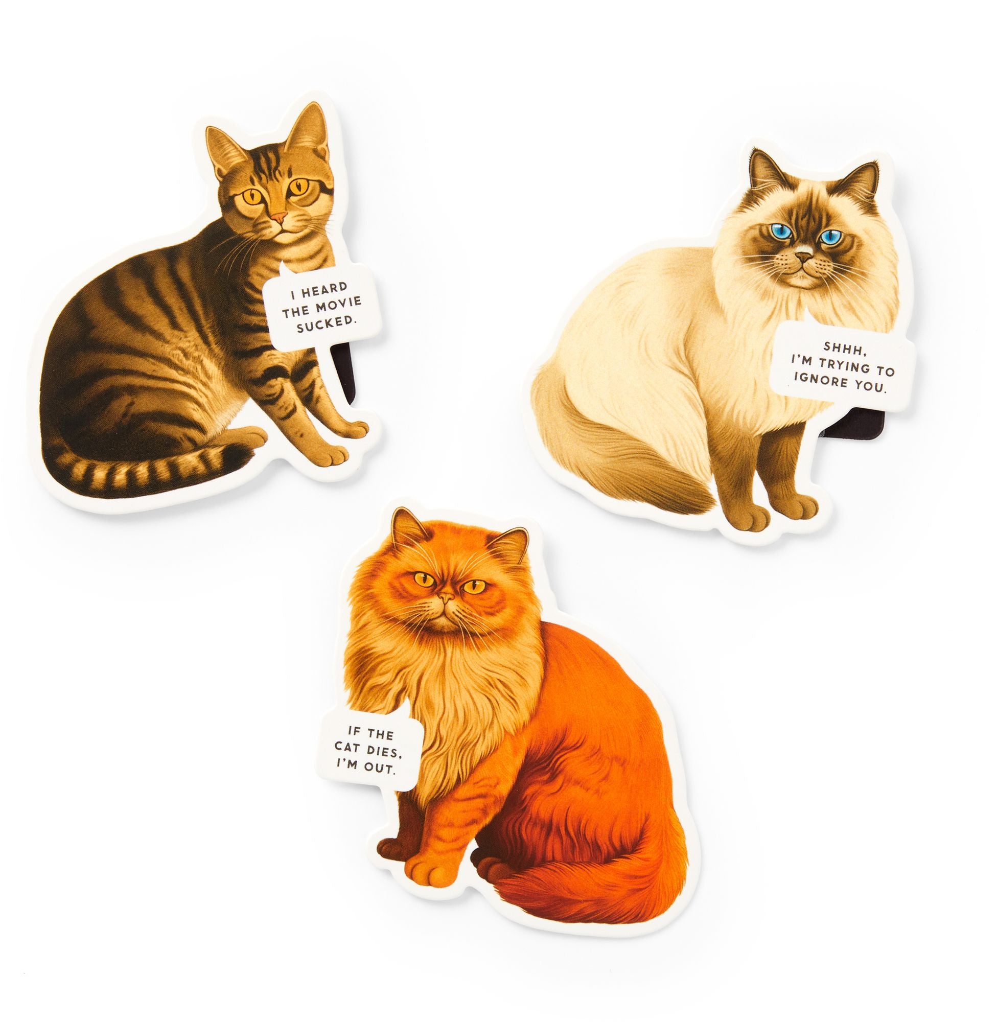 Moody Cats Magnetic Bookmark Set