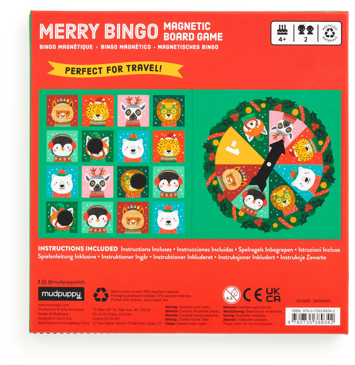 Merry Bingo! Magnetic Board Game