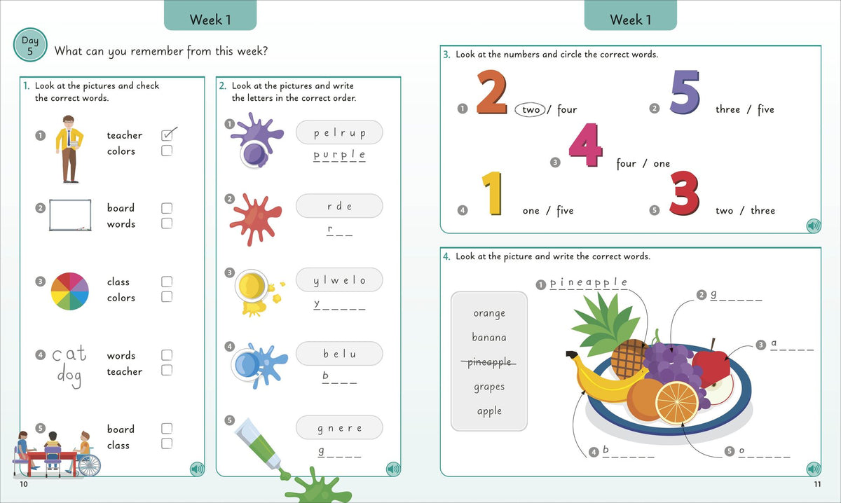 English for Everyone Junior: 5 Words a Day: Learn and Practice 1,000 English Words