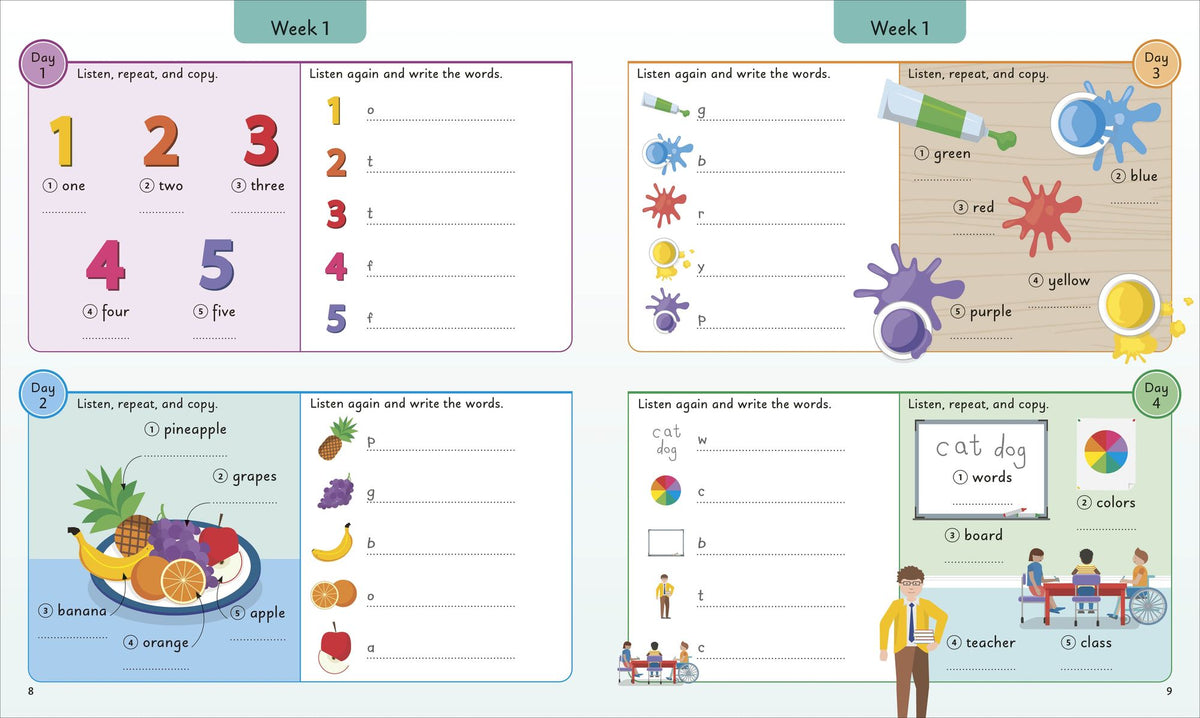 English for Everyone Junior: 5 Words a Day: Learn and Practice 1,000 English Words