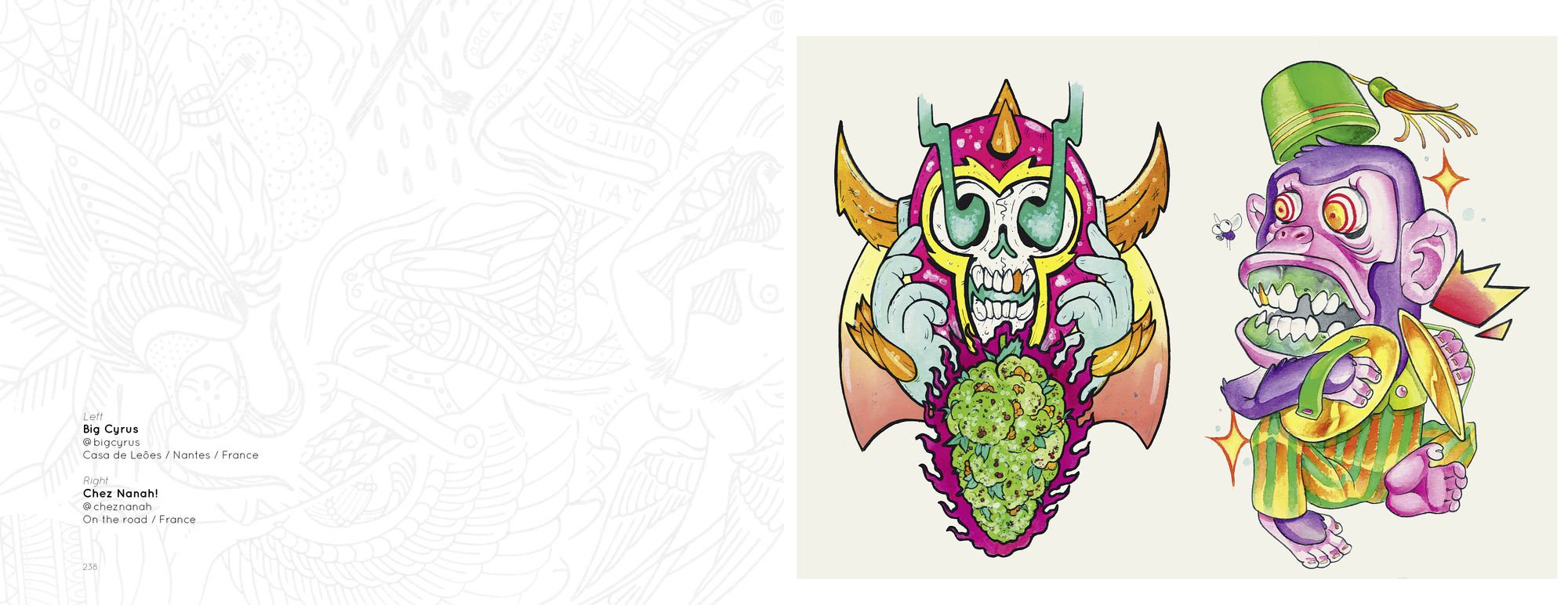 Tattoo Flash from the French Kiss Project: Collaborative Flash Pairings by Tattoo Artists from Around the World