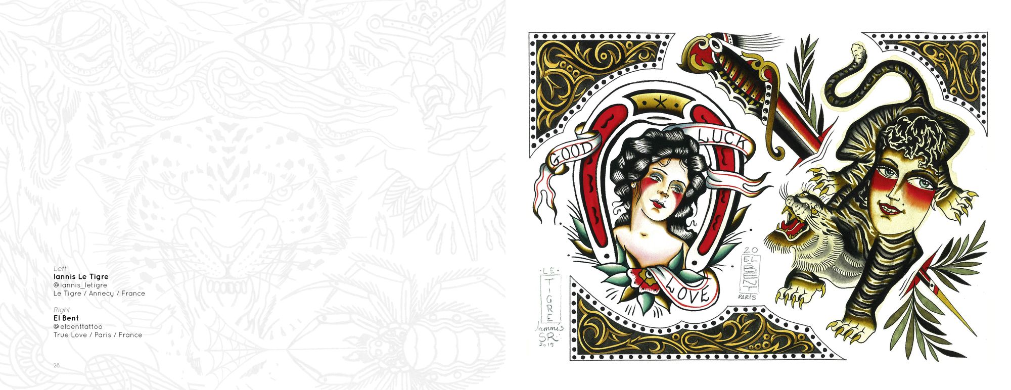 Tattoo Flash from the French Kiss Project: Collaborative Flash Pairings by Tattoo Artists from Around the World