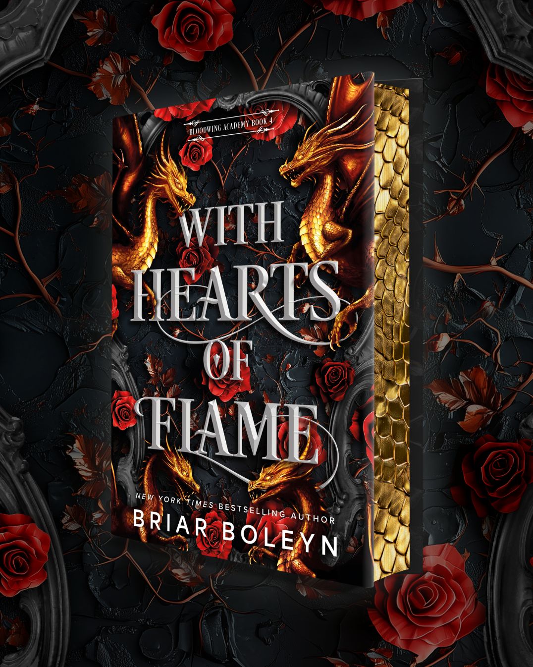 With Hearts of Flame (Deluxe Limited Edition): A Dark Academia Romantasy Novel of Vampires and Dragons Featuring Stenciled Edges and Illustrated Endpapers