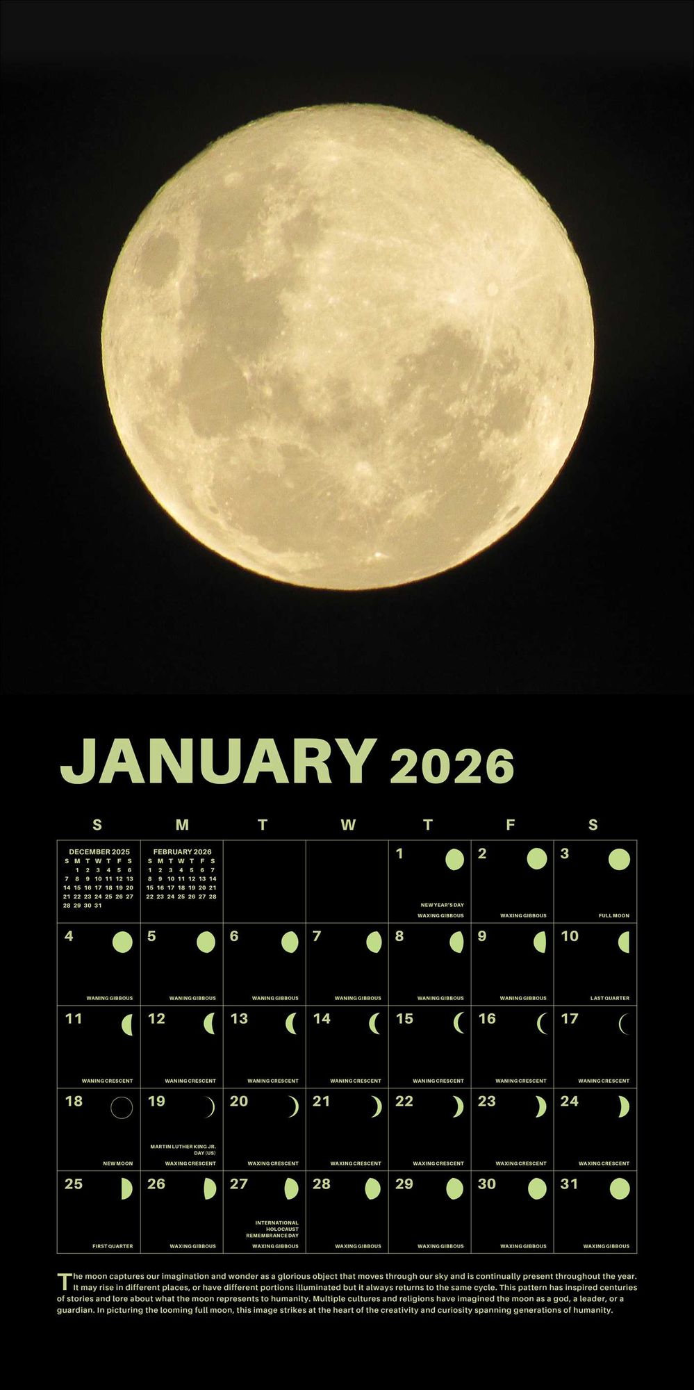 2026 Lunar Wall Calendar