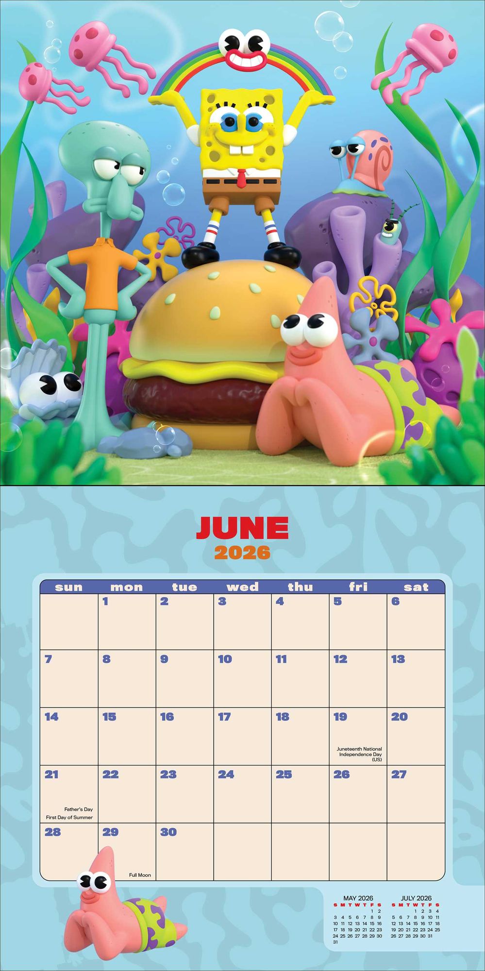 2026 SpongeBob SquarePants Wall Calendar