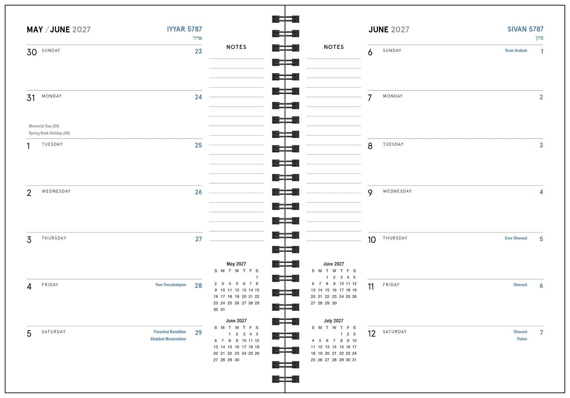 2026-2027 The Jewish Calendar 16-Month Planner Calendar