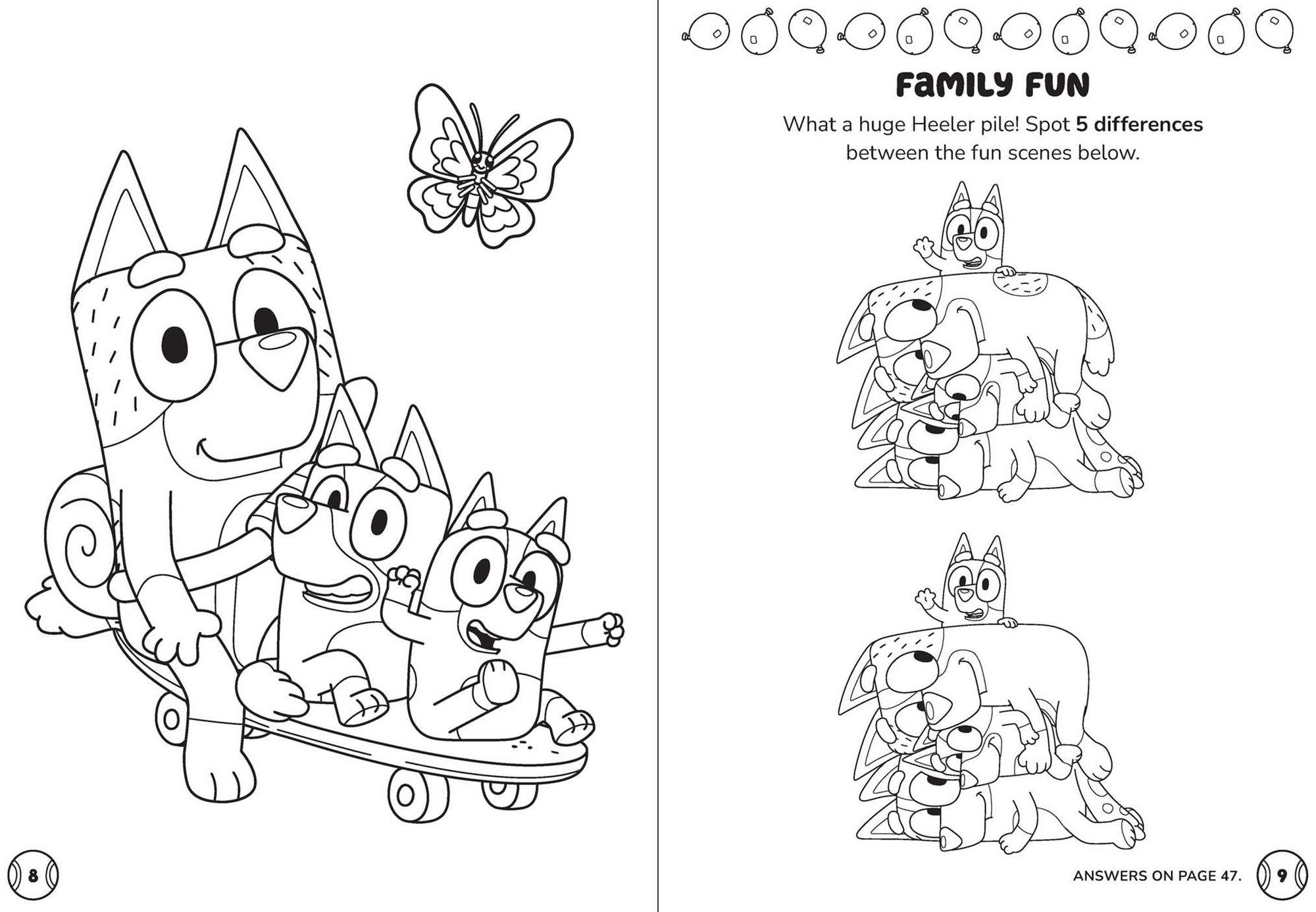 Bluey: Family Games: Coloring & Activity with Stackable Markers