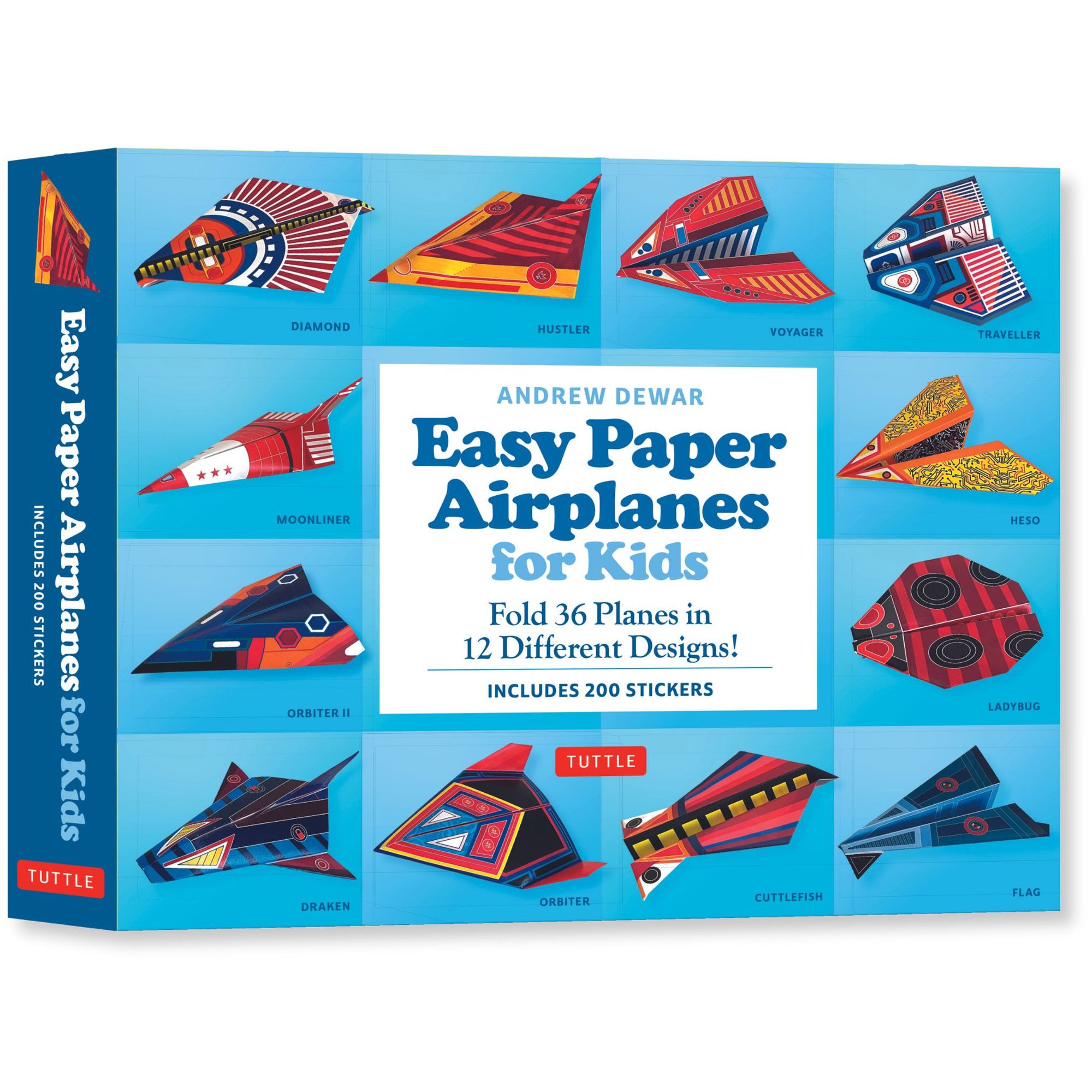 Easy Paper Airplanes for Kids Kit: 36 Paper Planes in 12 Amazing Designs!(Includes 36 Folding Sheets and 150 Stickers!)