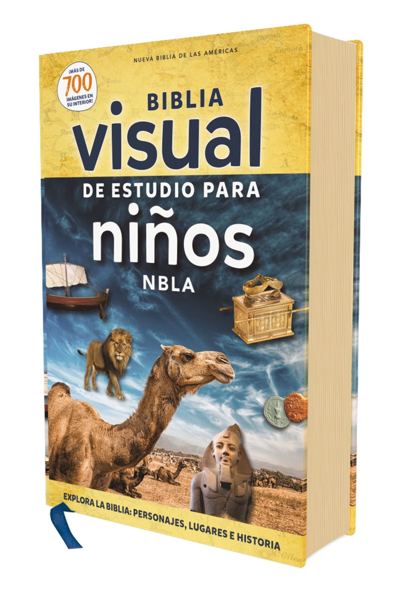NBLA, Biblia visual de estudio para niños, Tapa dura, Interior a cuatro colores, Comfort Print: Explora la Biblia: personajes, lugares e historia