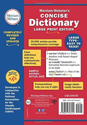 Merriam-Webster's Concise Dictionary: Large Print Edition
