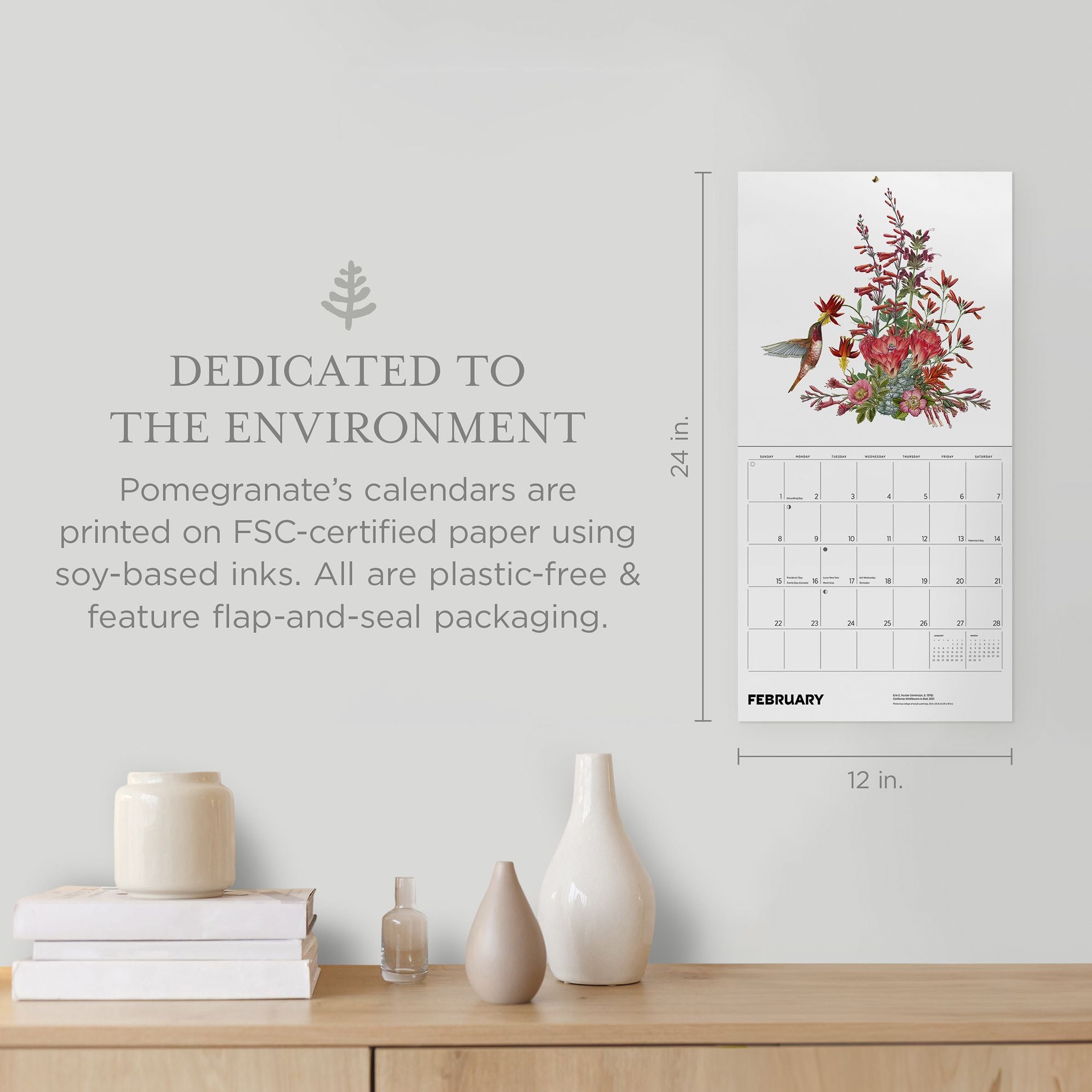 2026 Erin E. Hunter: Pollinators Wall Calendar