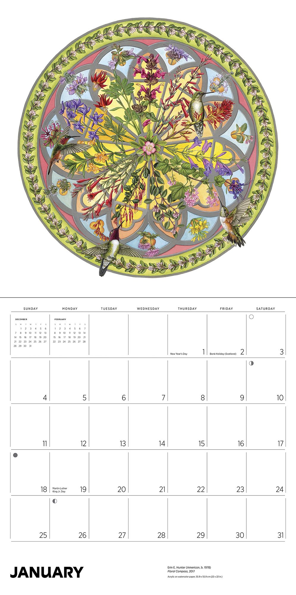 2026 Erin E. Hunter: Pollinators Wall Calendar