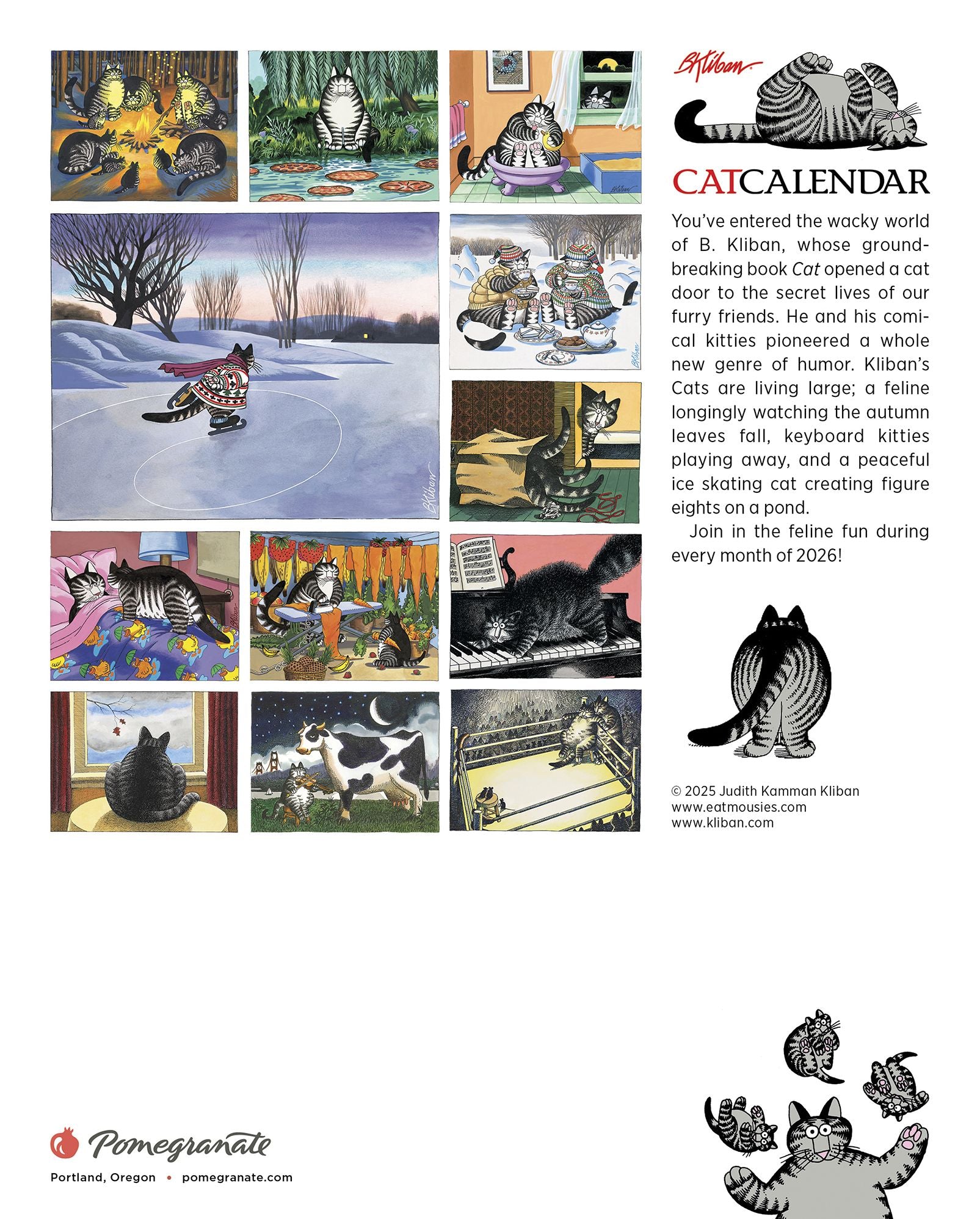 2026 B. Kliban: Cat Calendar Mini Wall Calendar