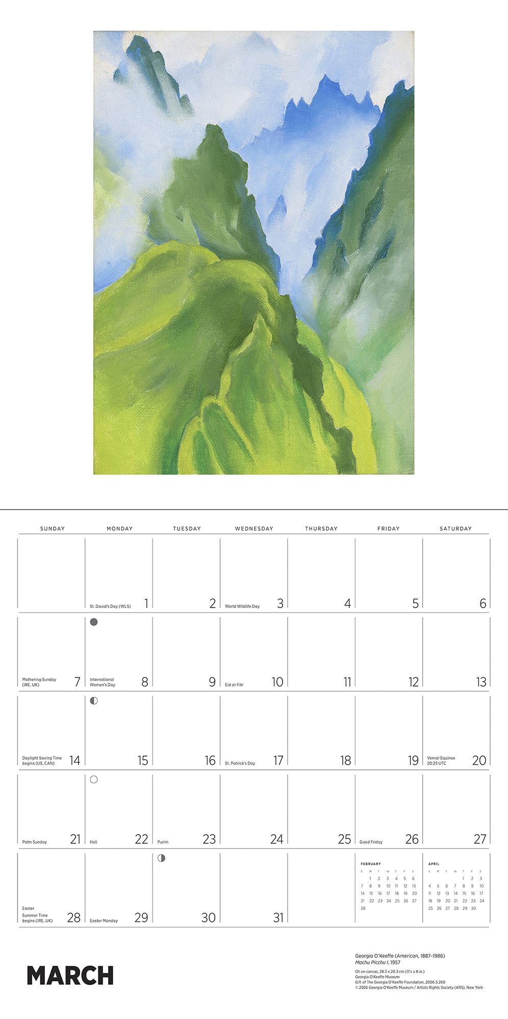 2027 Georgia O'Keeffe Wall Calendar