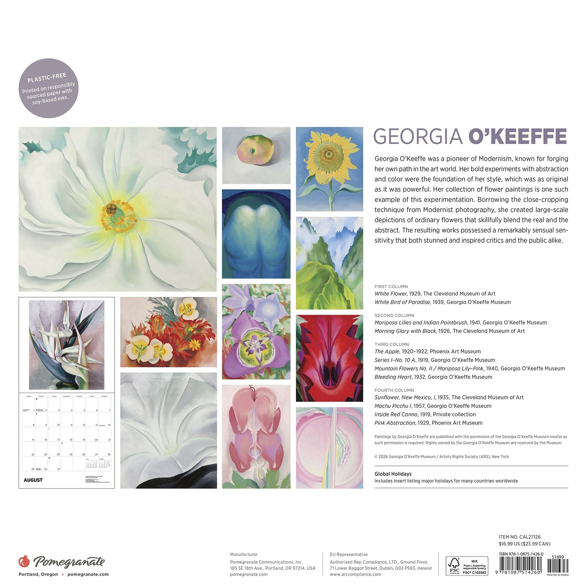 2027 Georgia O'Keeffe Wall Calendar