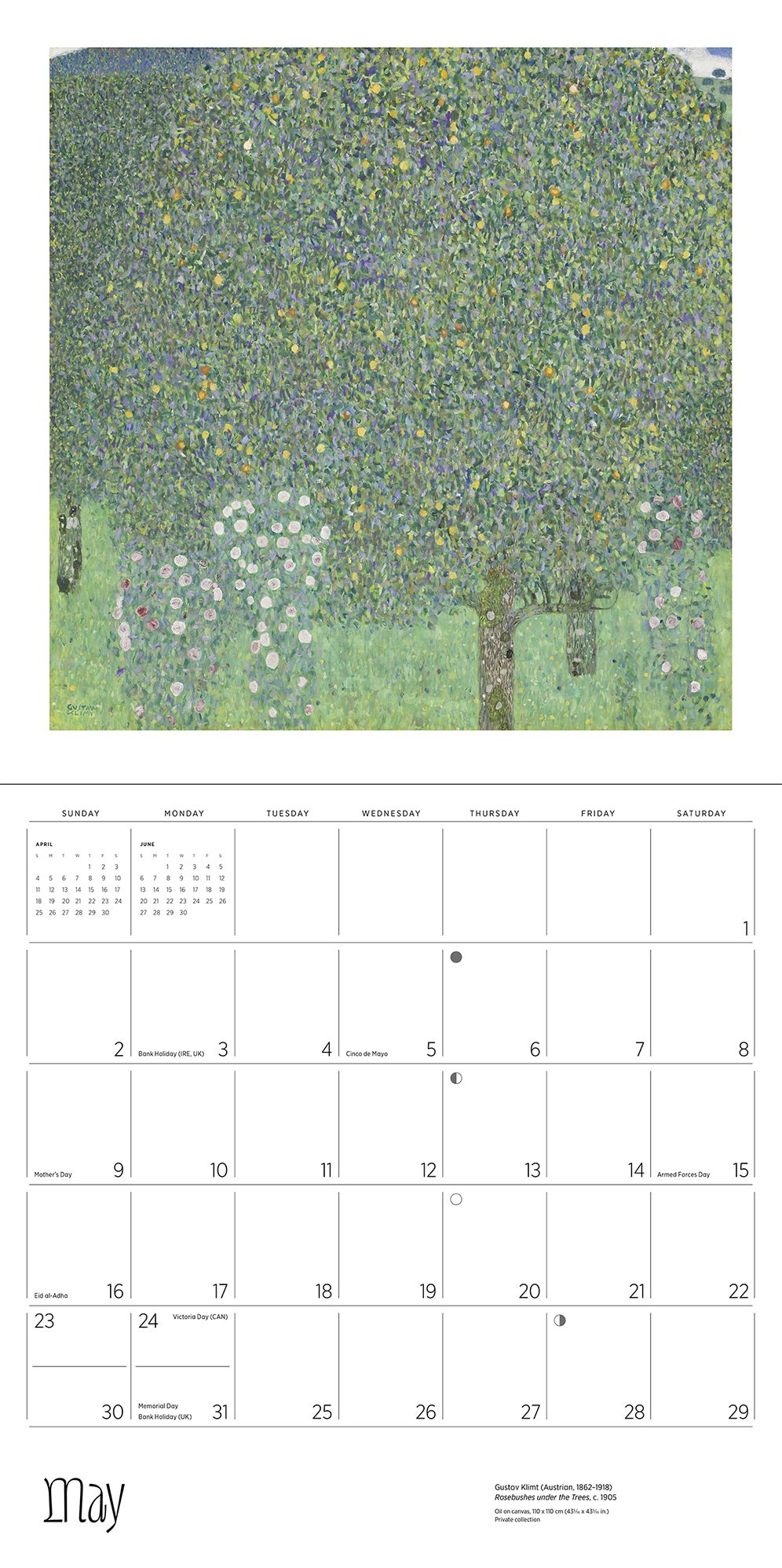 2027 Gustav Klimt Wall Calendar