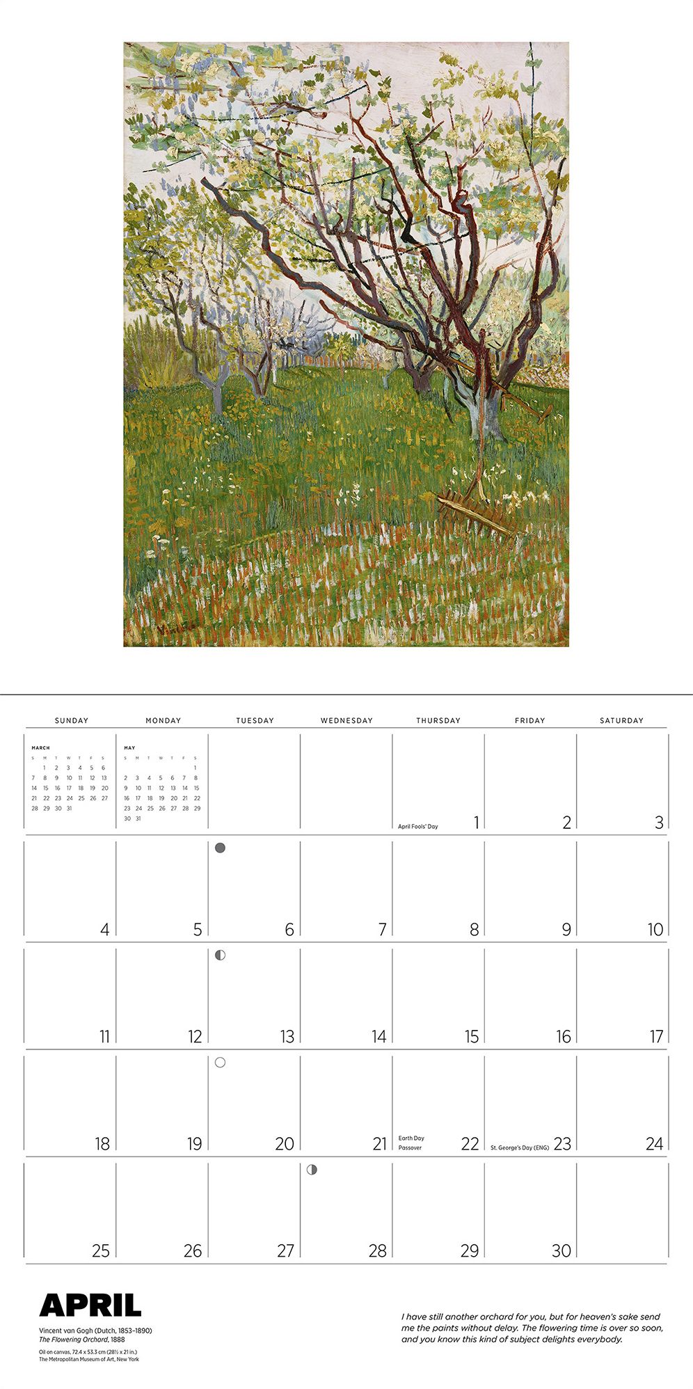 2027 Vincent Van Gogh Wall Calendar