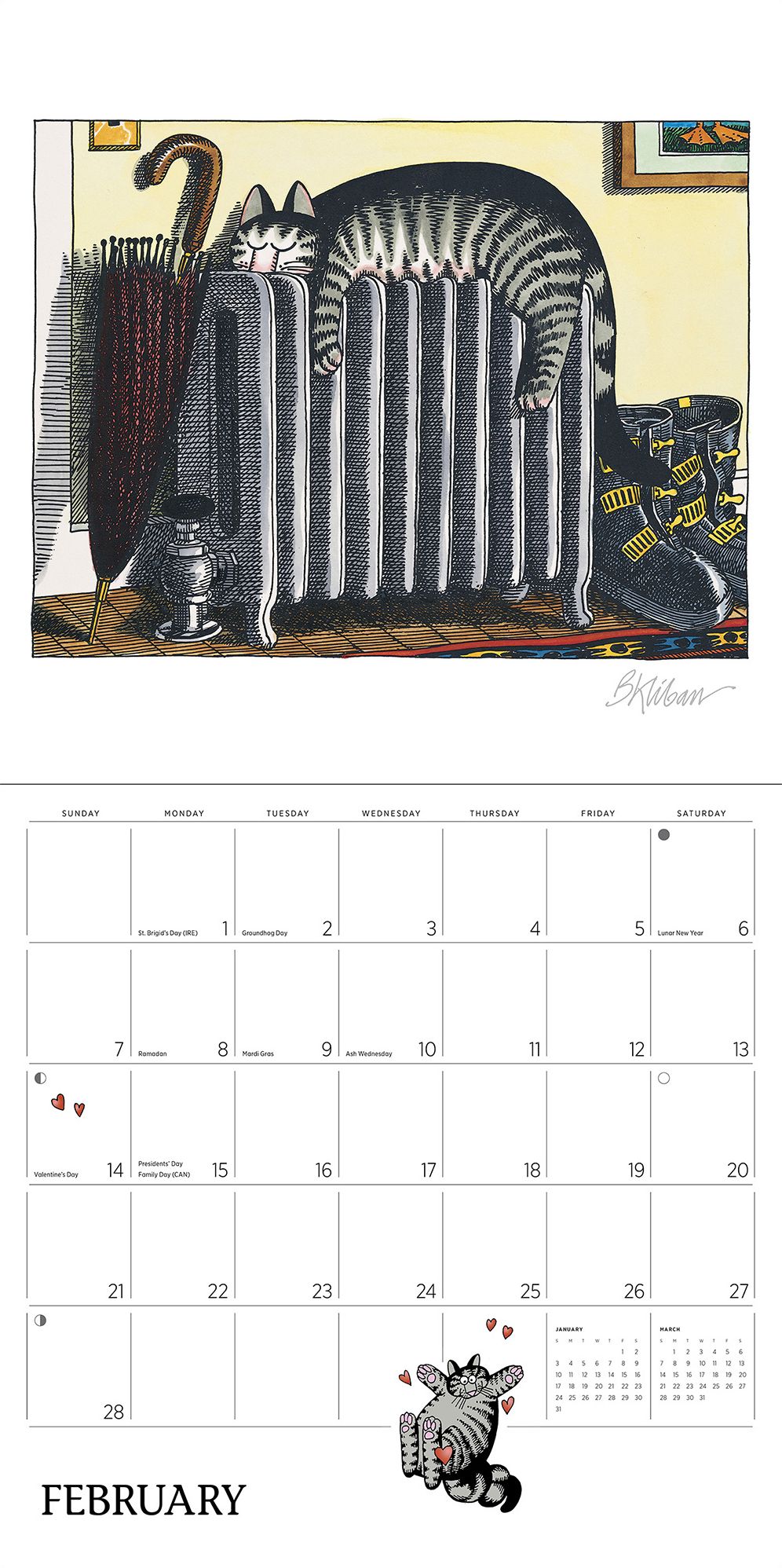 2027 B. Kliban: Cat Calendar Wall Calendar