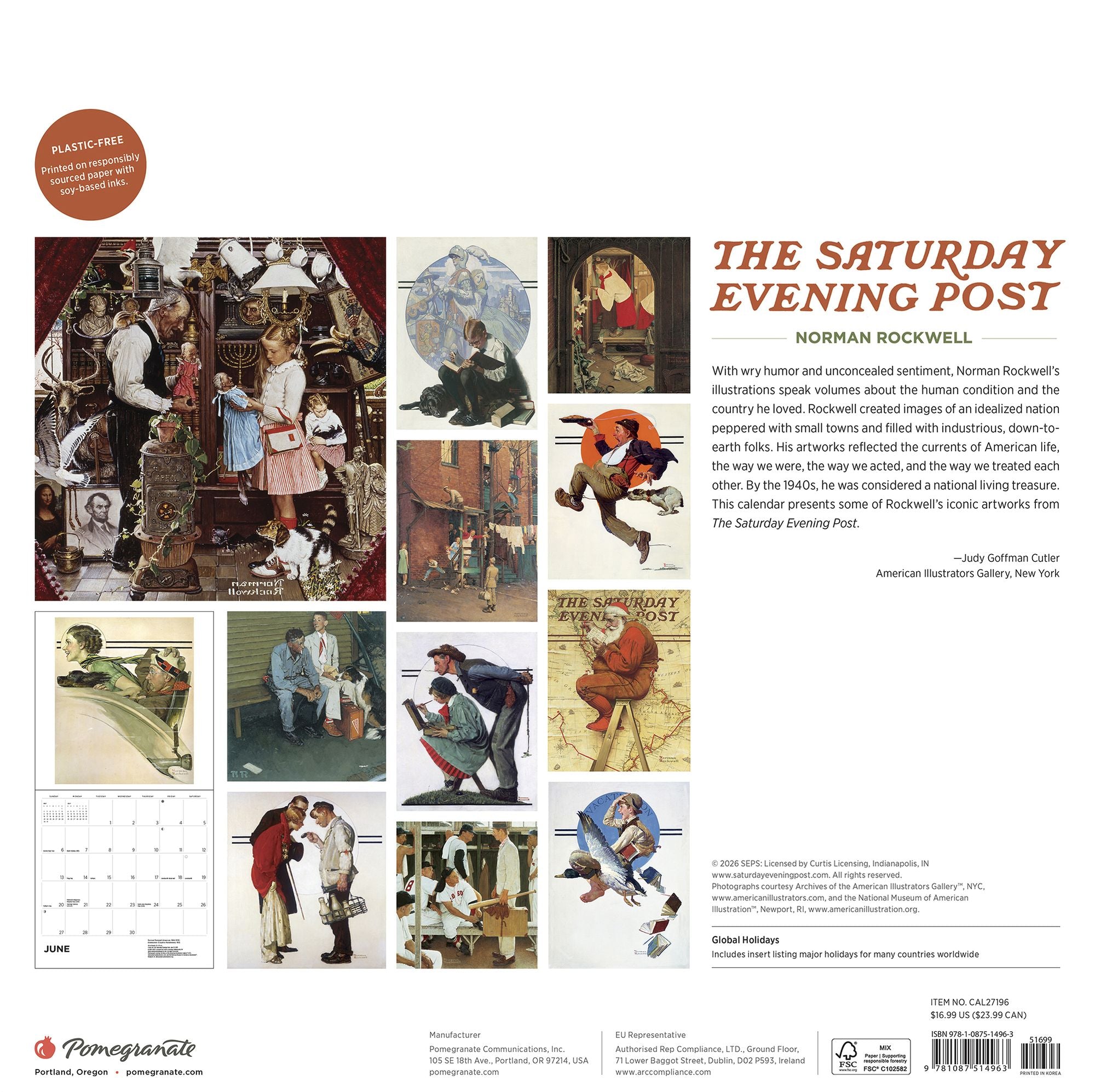 2027 Norman Rockwell: The Saturday Evening Post Wall Calendar
