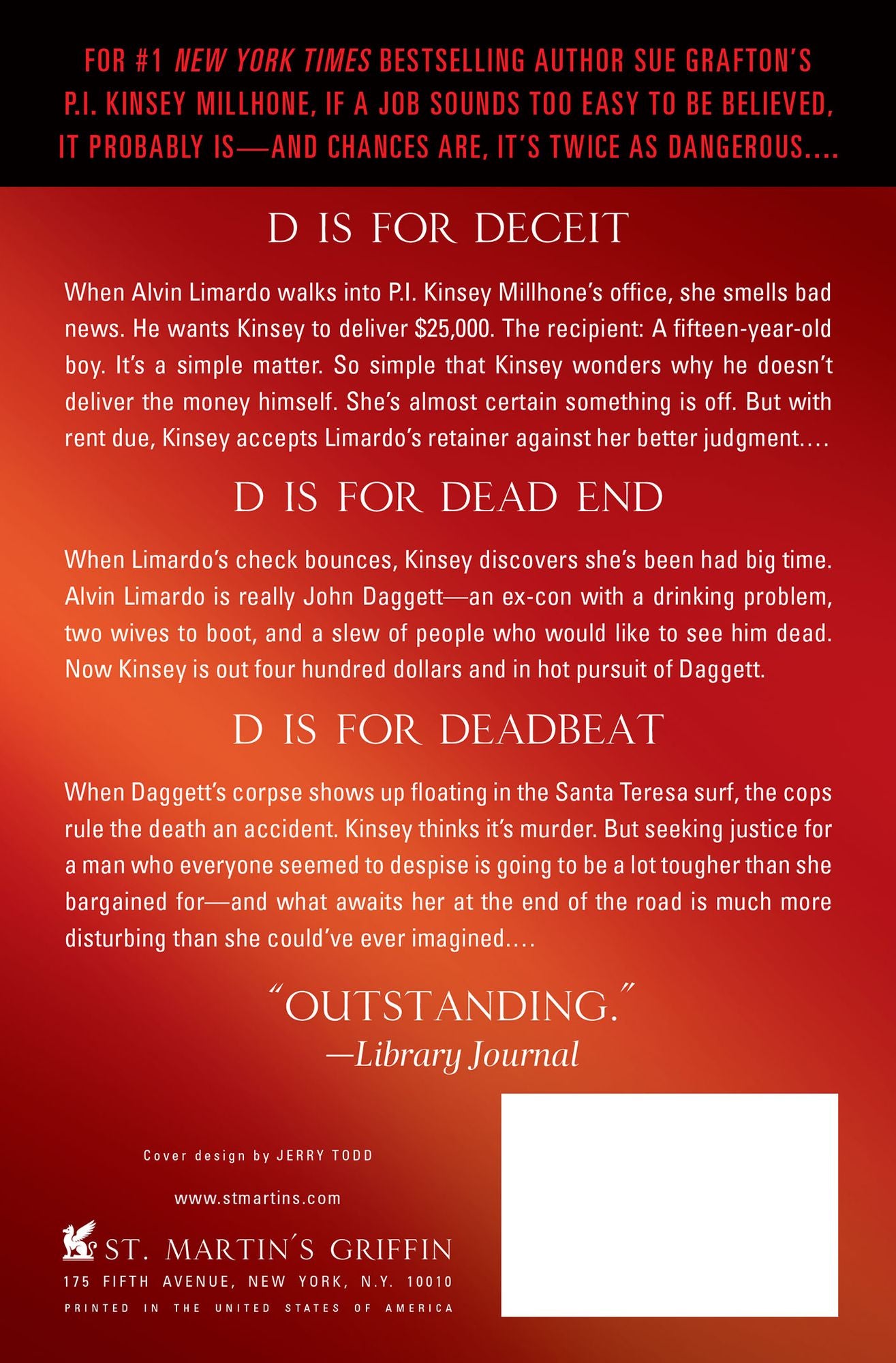 D Is for Deadbeat (Kinsey Millhone Series #4)