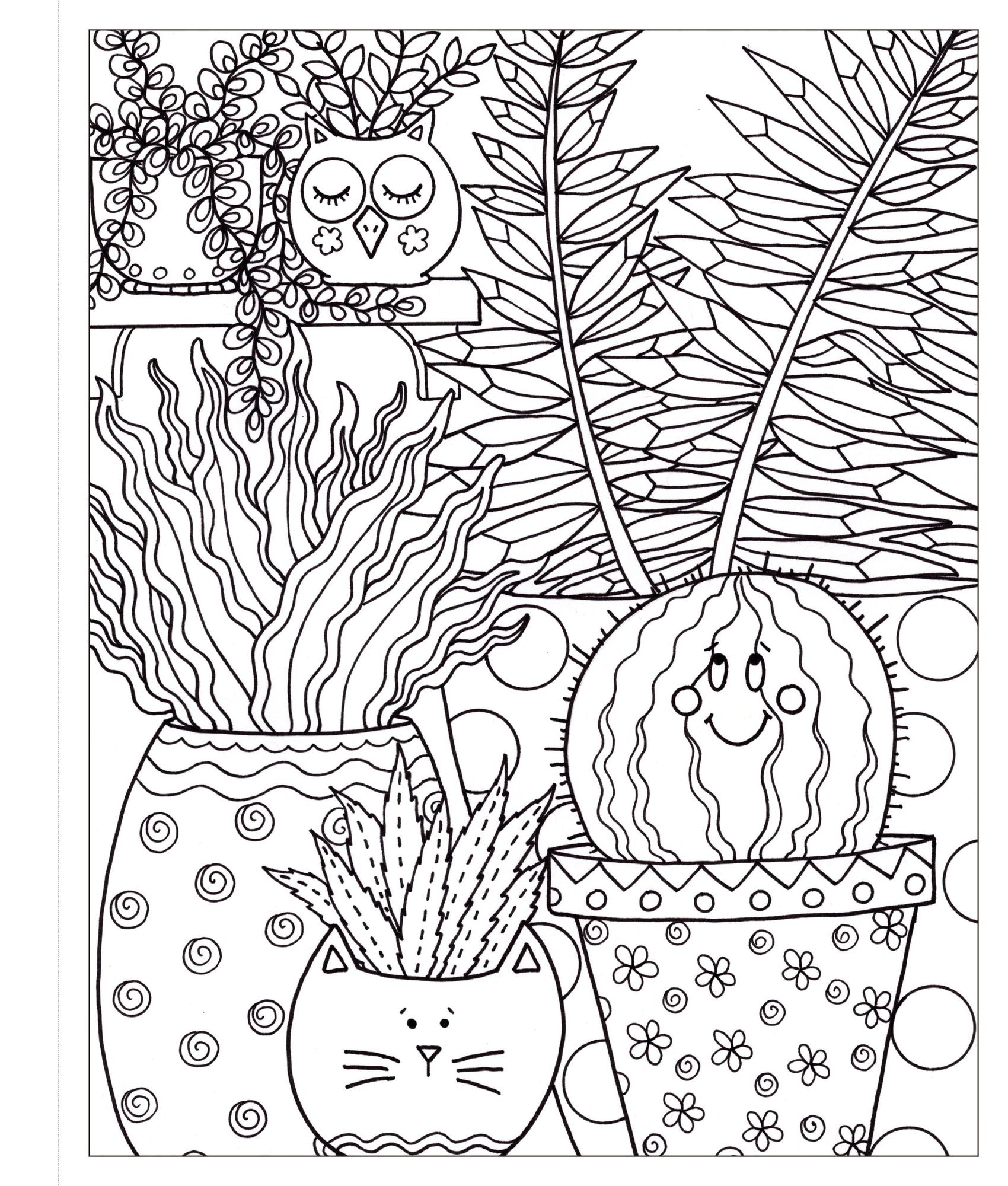 Zendoodle Coloring: Happy Houseplants: Cheerful Greenery to Color and Display