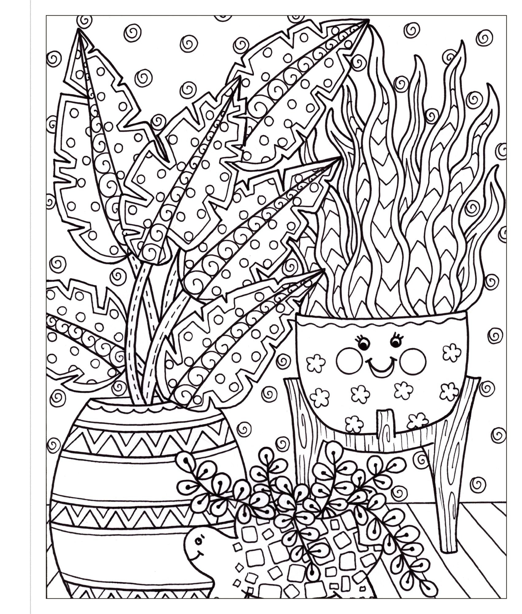 Zendoodle Coloring: Happy Houseplants: Cheerful Greenery to Color and Display