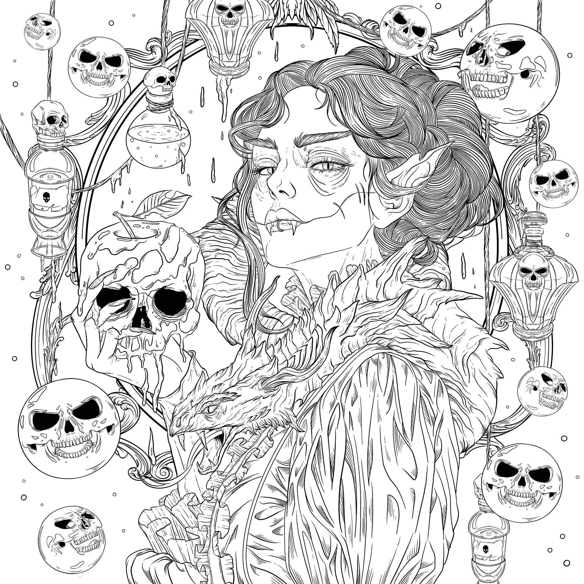 Mythogoria: Midnight Murderess: A Dark Coloring Book of Bloodstained Beauties