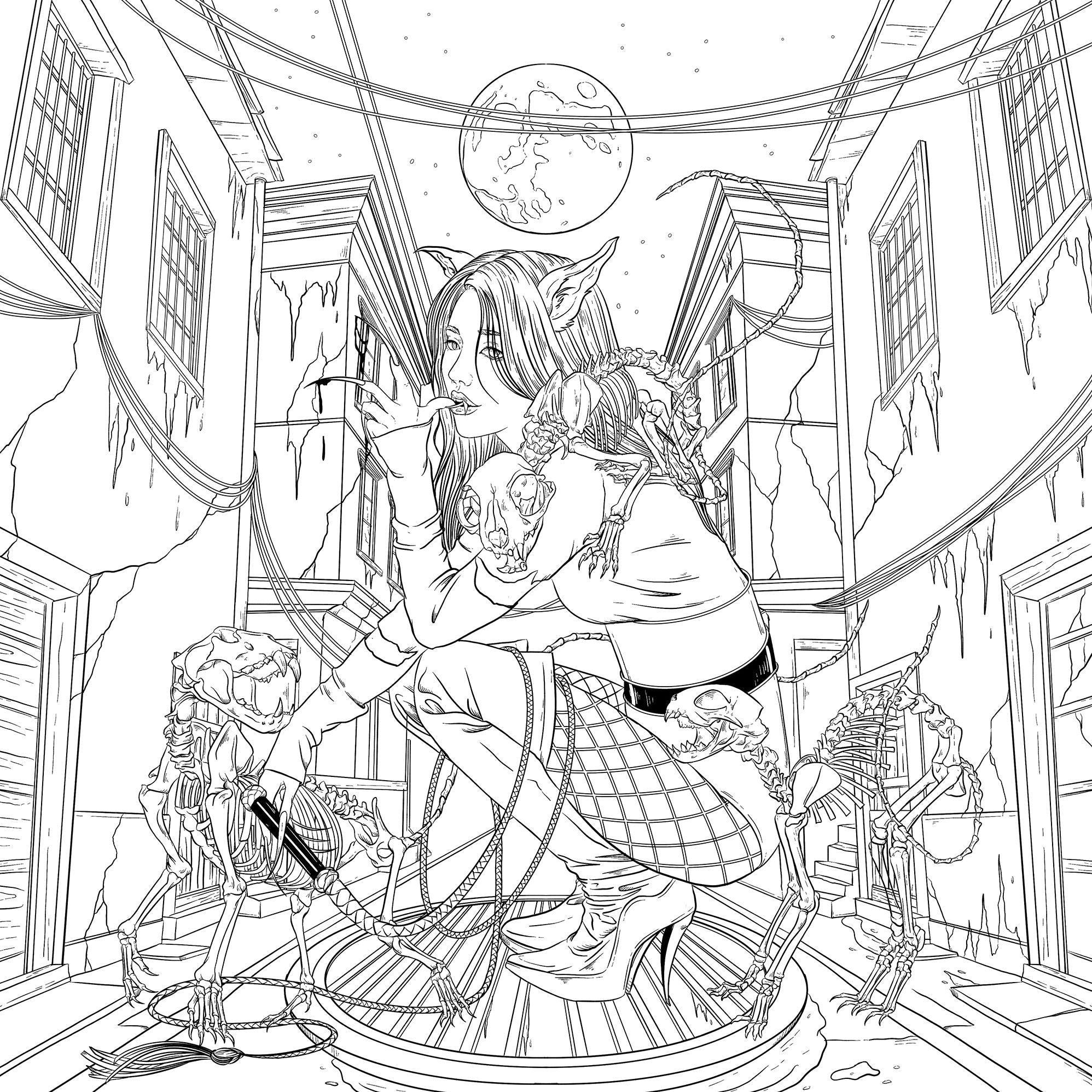 Mythogoria: Midnight Murderess: A Dark Coloring Book of Bloodstained Beauties