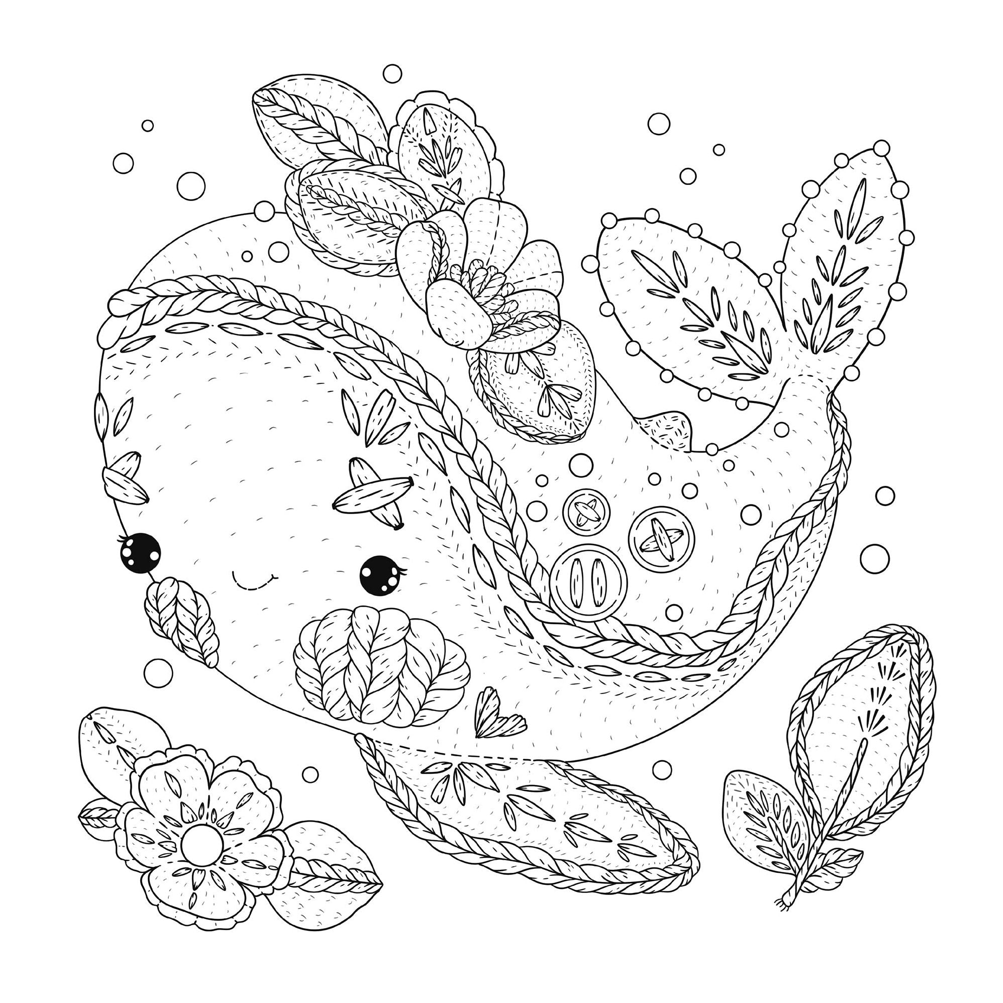The Cutest of Cute Amigurumi Sea Friends: A Coloring Book of Crocheted Ocean Life