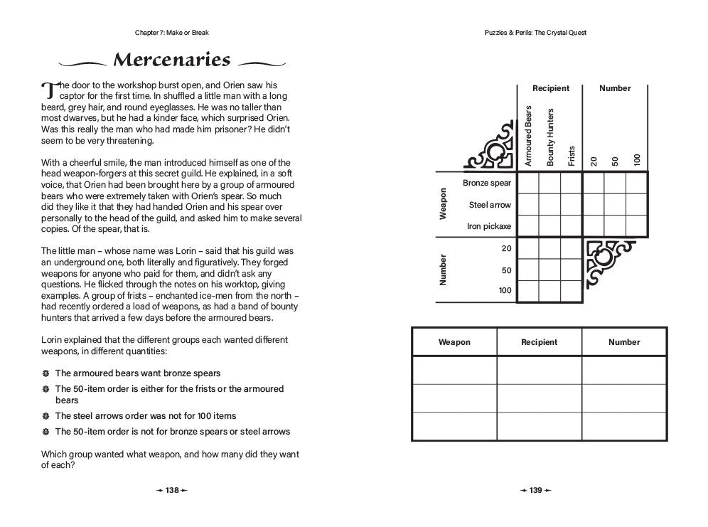 Puzzles & Perils: The Crystal Quest: A Novel in 100 Fantastical Puzzles