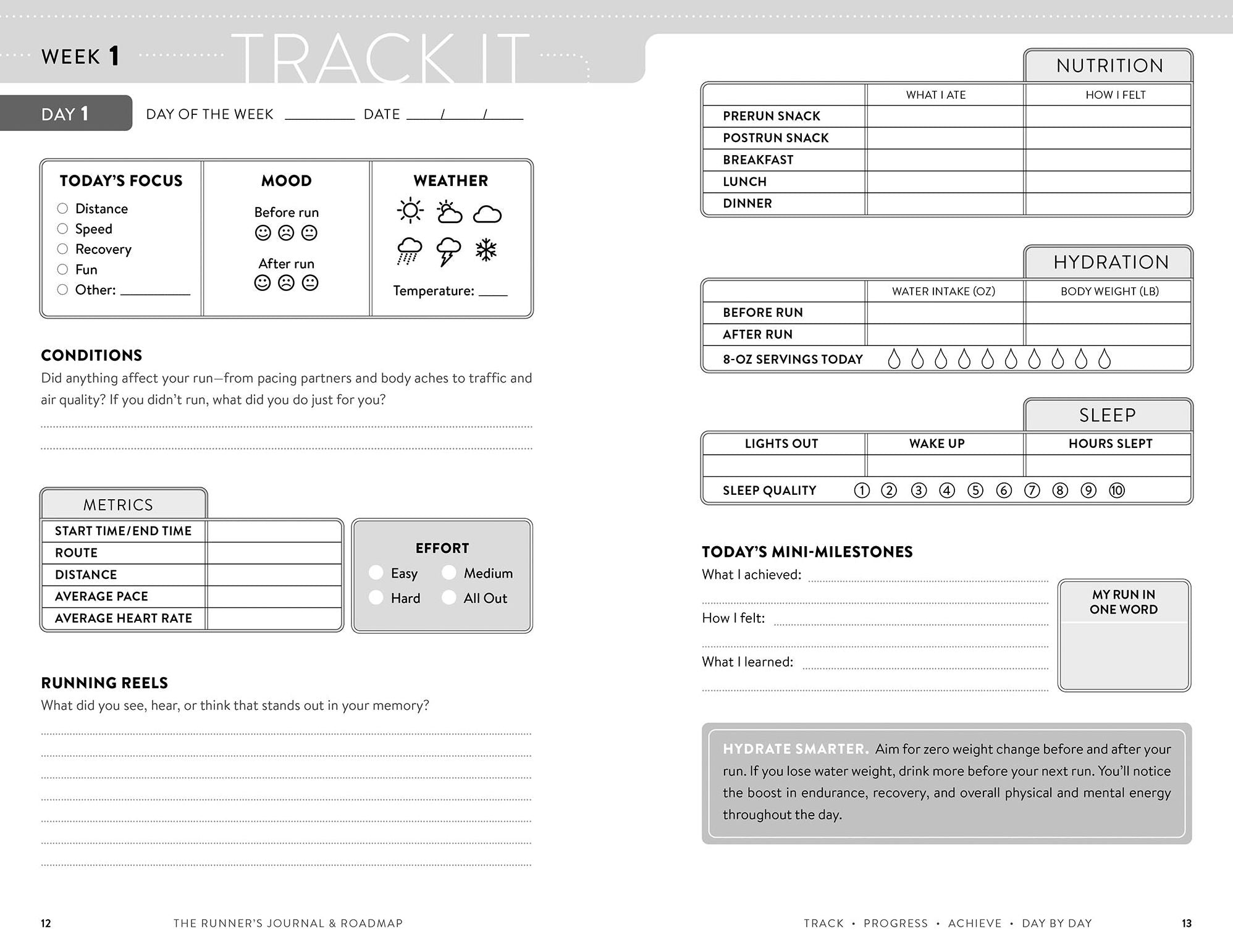 The Runner's Journal & Roadmap: Track. Progress. Achieve. Day by Day.