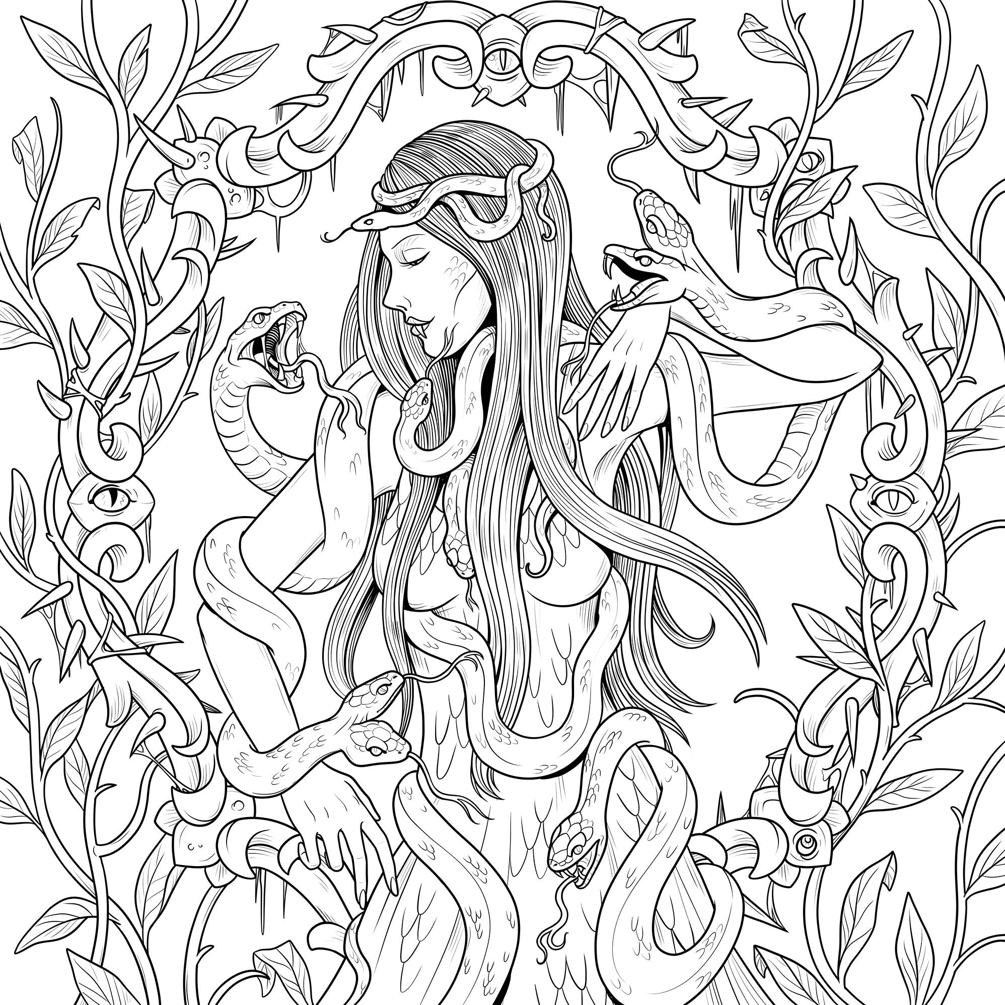 Mythogoria: Fatal Fantasy: A Dark Coloring Book of Forbidden Love