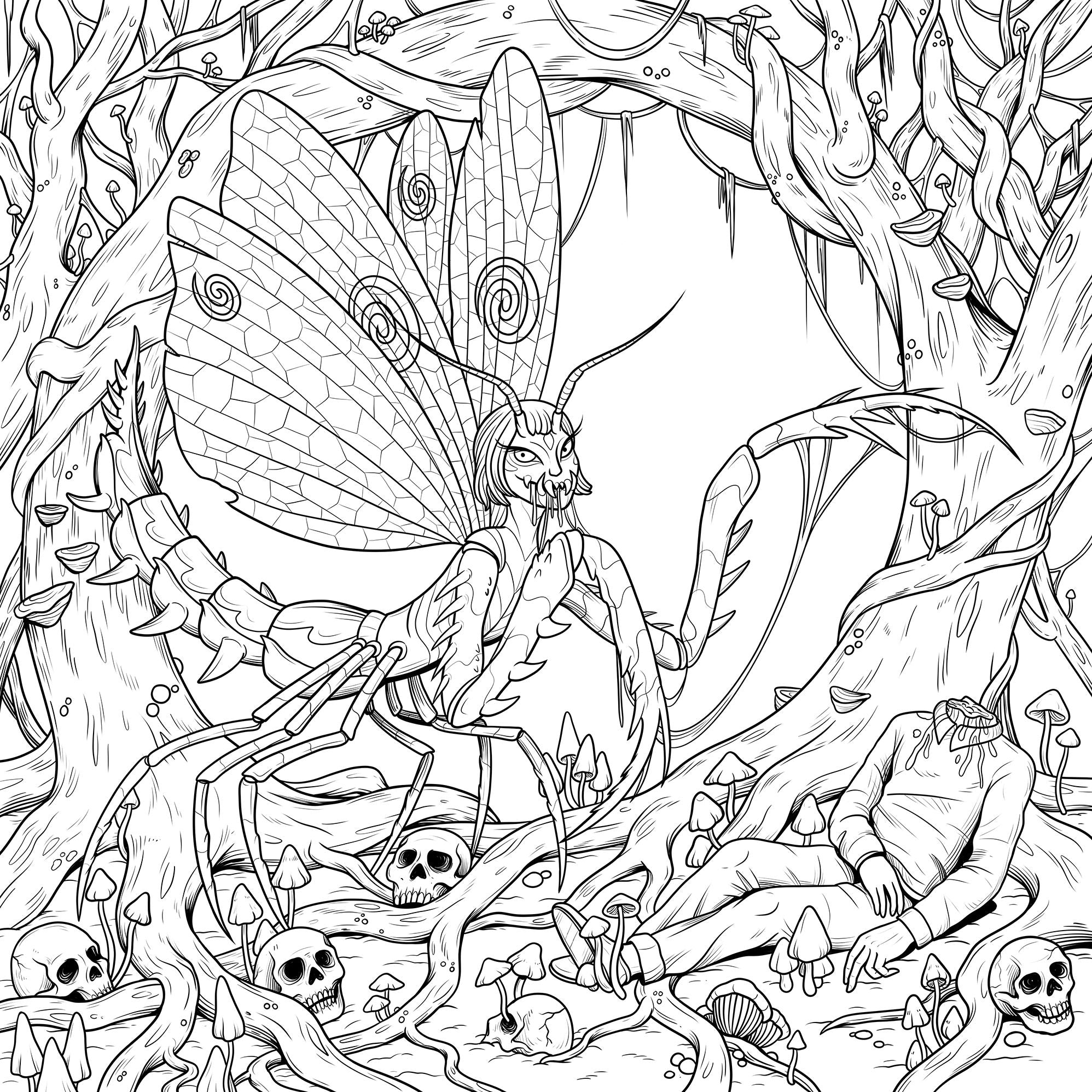 Mythogoria: Fatal Fantasy: A Dark Coloring Book of Forbidden Love