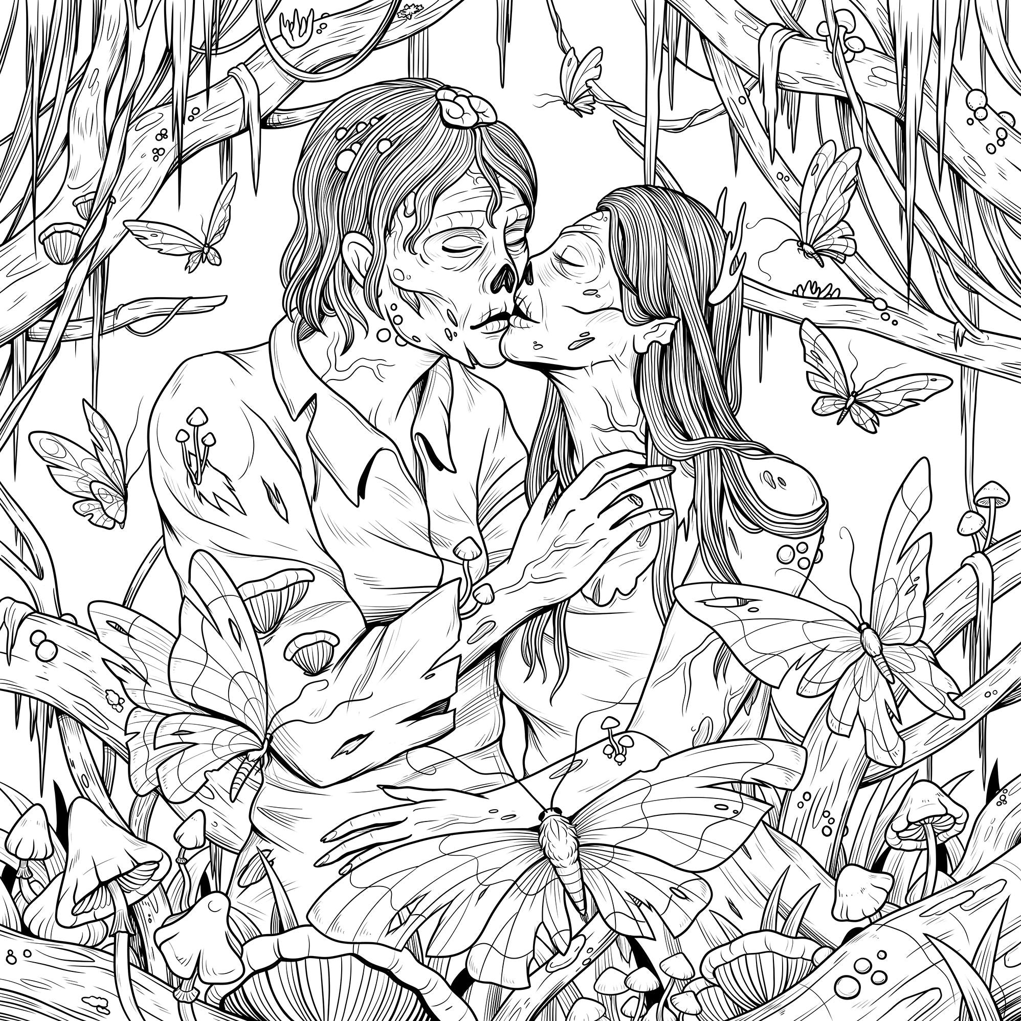 Mythogoria: Fatal Fantasy: A Dark Coloring Book of Forbidden Love