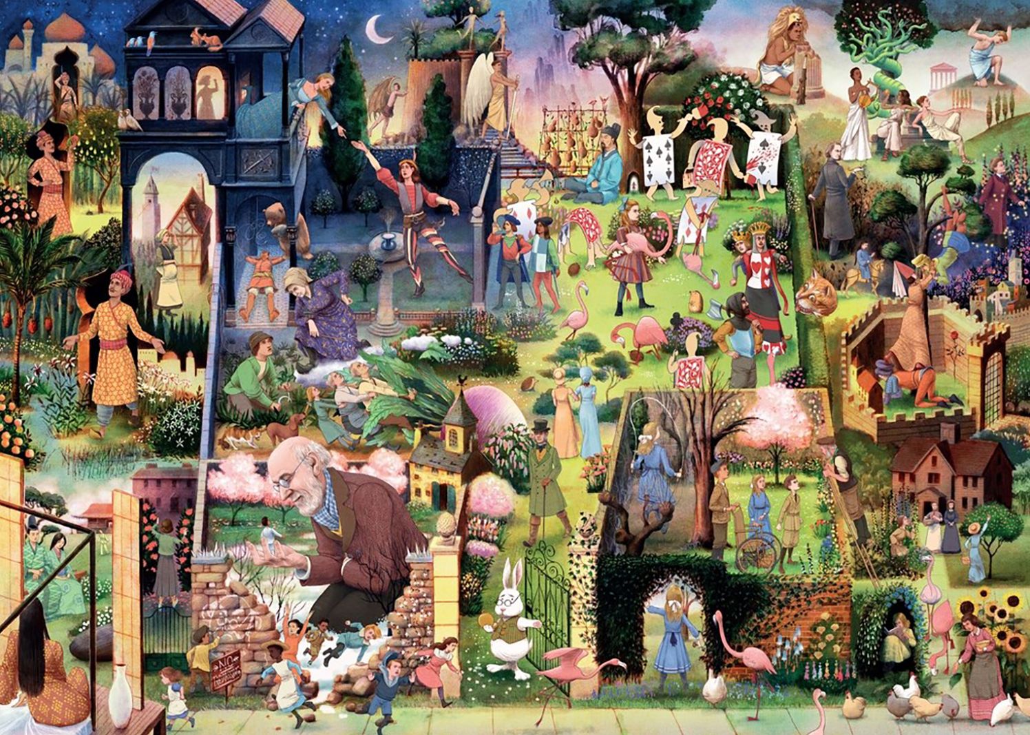 A Book Lover's Garden: A 1000-piece jigsaw puzzle by Michael Kirkham